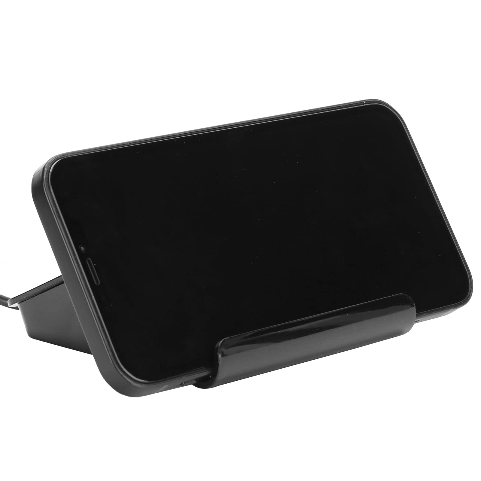 Zerodis 4-Port USB Hub Splitter for Laptop & Mobile Phone - Portable USB Power Adapter with Phone Holder & LED Light - Fast Charging Data Transfer for Office, Home, Travel (Black)
