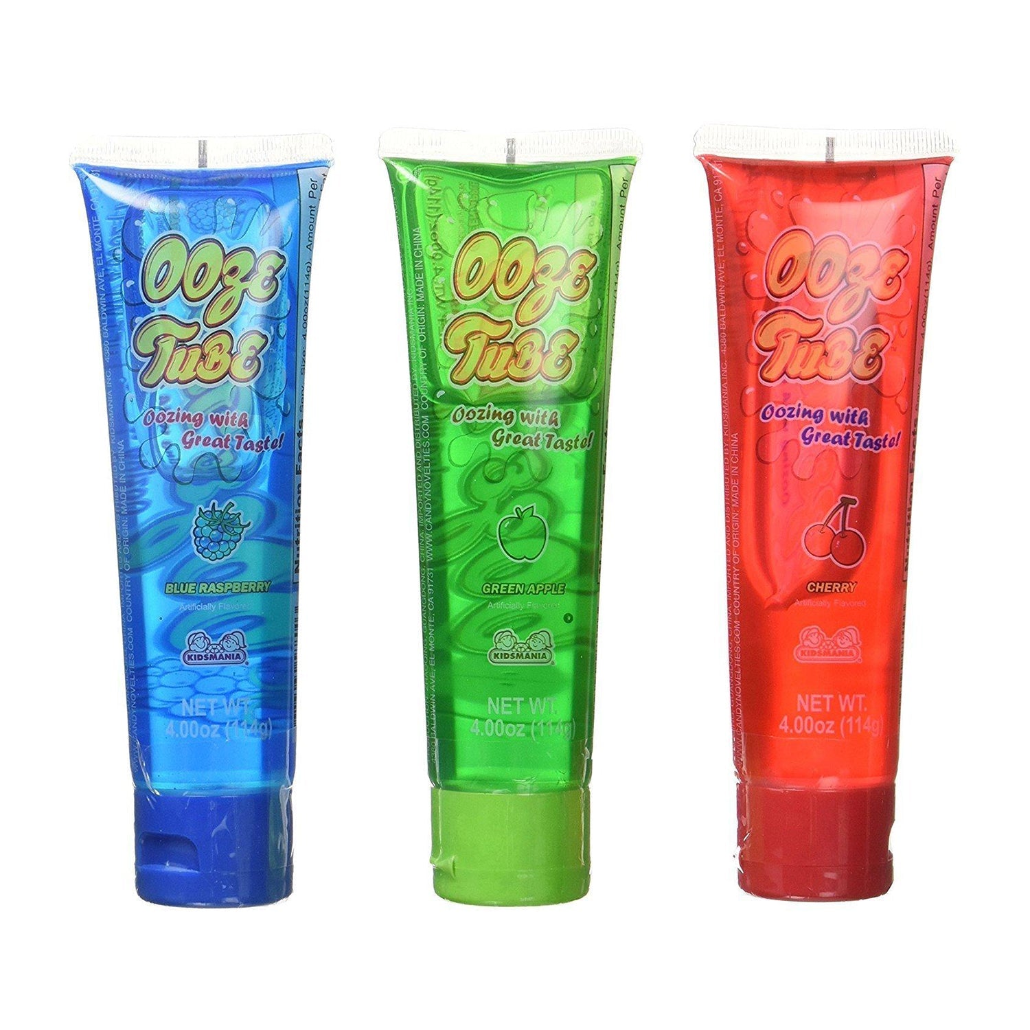 Kidsmania Sour Ooze Tube Candy - 12 Count Pack of Fun & Tangy Treats for Kids Birthday Parties, Halloween Goodie Bags & School Snacks
