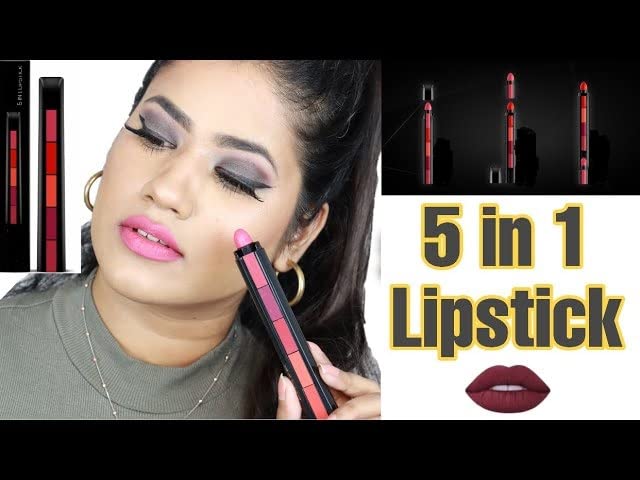 Girls Ultra Smooth Beauty Creamy Matte 5-in-1 Fantastic Lipstick - The Reds (7.5g) | Long Lasting Moisturizing Lip Color for Daily Wear, Parties & Special Occasions