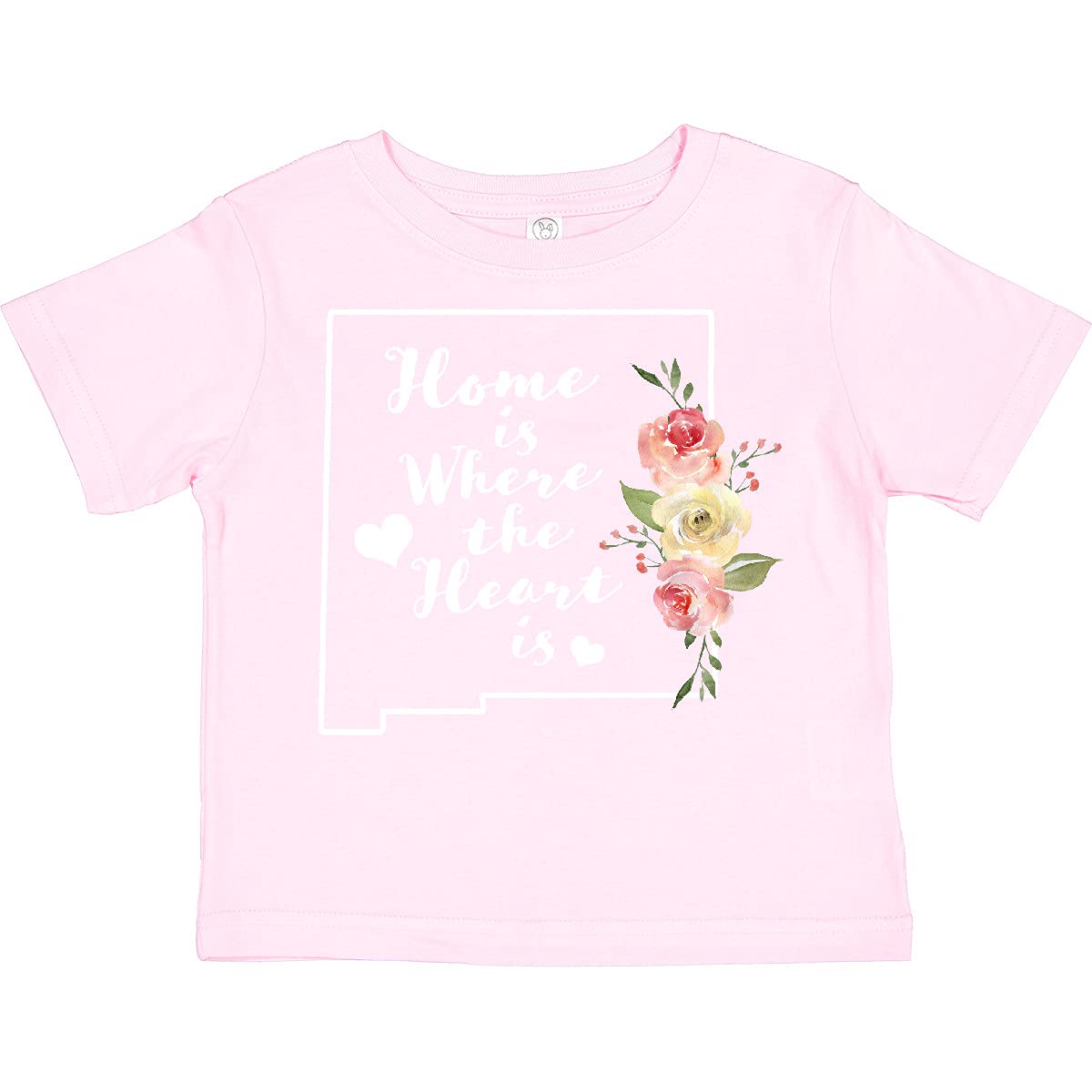 Inktastic New Mexico Home is Where The Heart is Watercolor Toddler T-Shirt - Cute Graphic Tee for Baby Boys & Girls, Soft Cotton Comfort - Perfect for Family Photos, Playdates & Everyday Wear