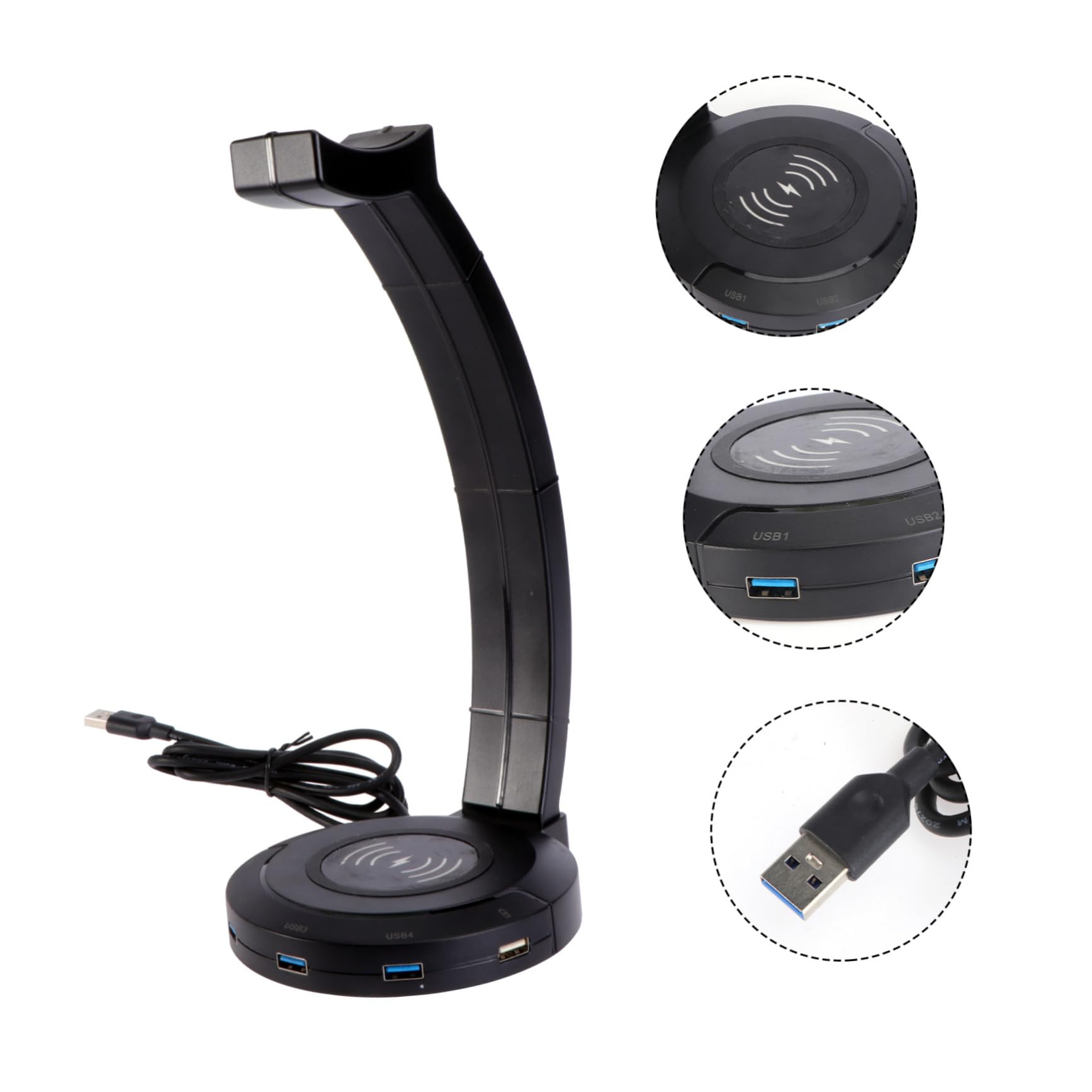 OSALADI Premium Headphone Stand with USB Port - Durable Desk Organizer for Gaming Headsets, Smartphones & Tablets - Perfect for Home Office, Gaming Setup & Workspace Organization
