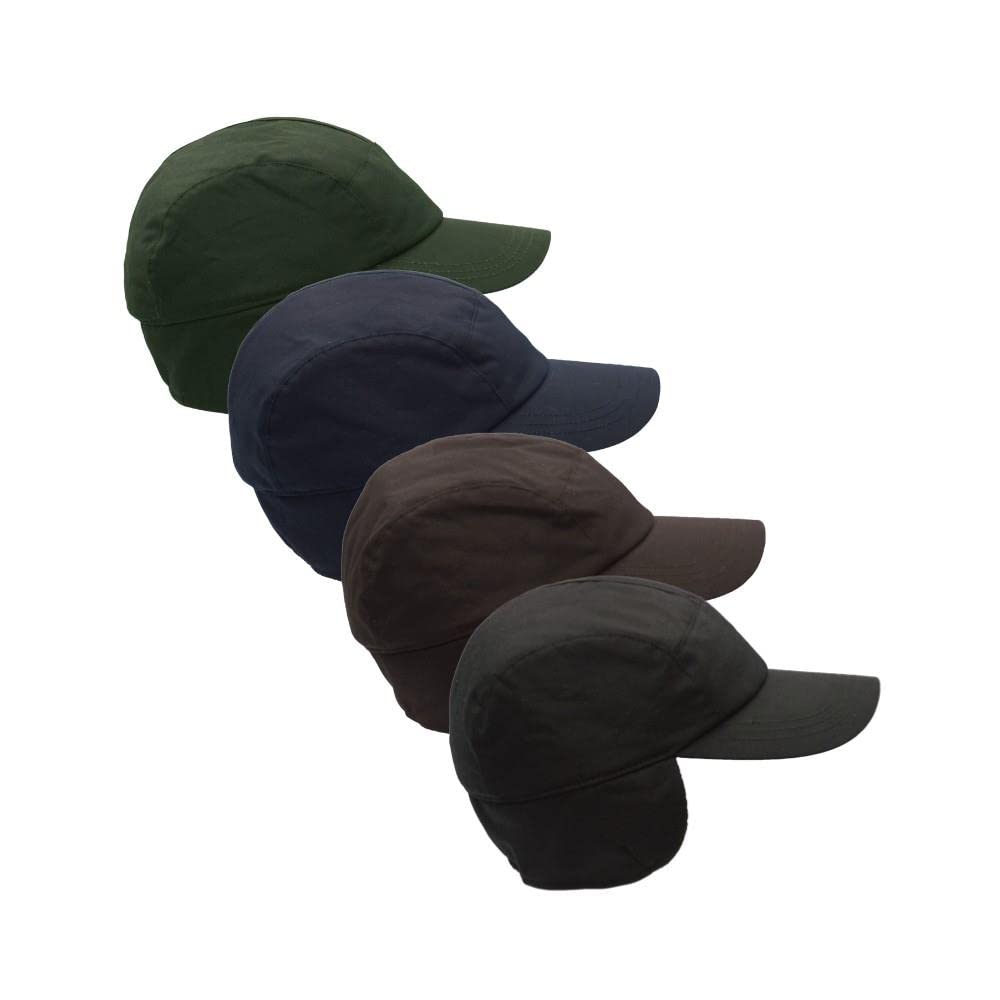 Walker & Hawkes Unisex Waxed Cotton Ellwood Baseball Cap with Ear Flaps - Warm Winter Hat for Men & Women, Outdoor Activities, Hiking, Hunting, and Cold Weather Protection