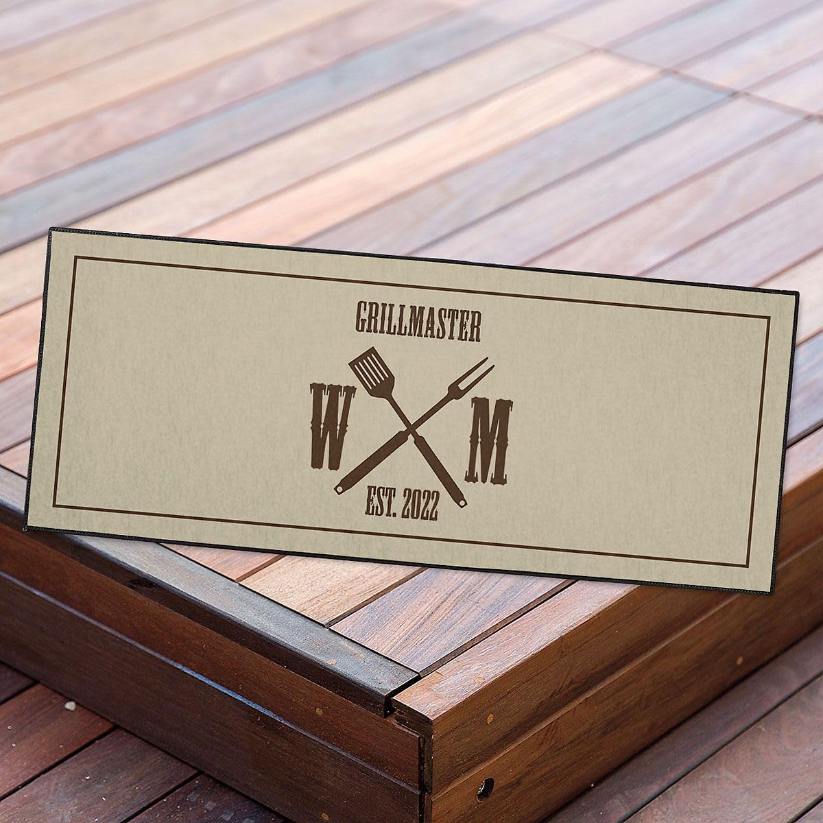 Lillian Vernon Grillmaster Personalized Grill Mat - Non-Slip Poly Pad for Outdoor Cooking, 23
