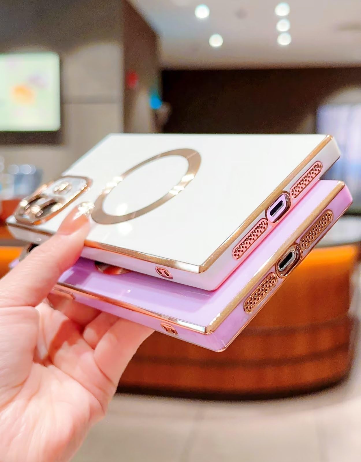 Tzomsze Magnetic iPhone 11 Case with Camera Lens Protection - Slim Luxury Plating Soft TPU Cover, Reinforced Corners, [MagSafe Compatible] - Perfect for Women & Men, Ideal for Daily Use, Work & Travel (Pink)