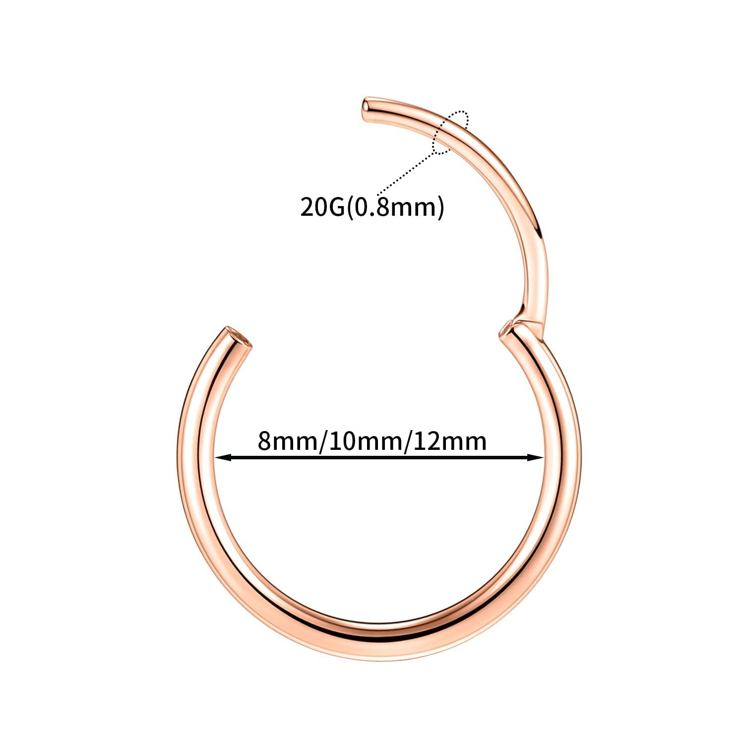 20G Hoop Earrings for Women & Girls - 316L Surgical Steel Hypoallergenic Cartilage Earrings - 2 Piece Set - Perfect for Everyday Wear & Piercing Jewelry