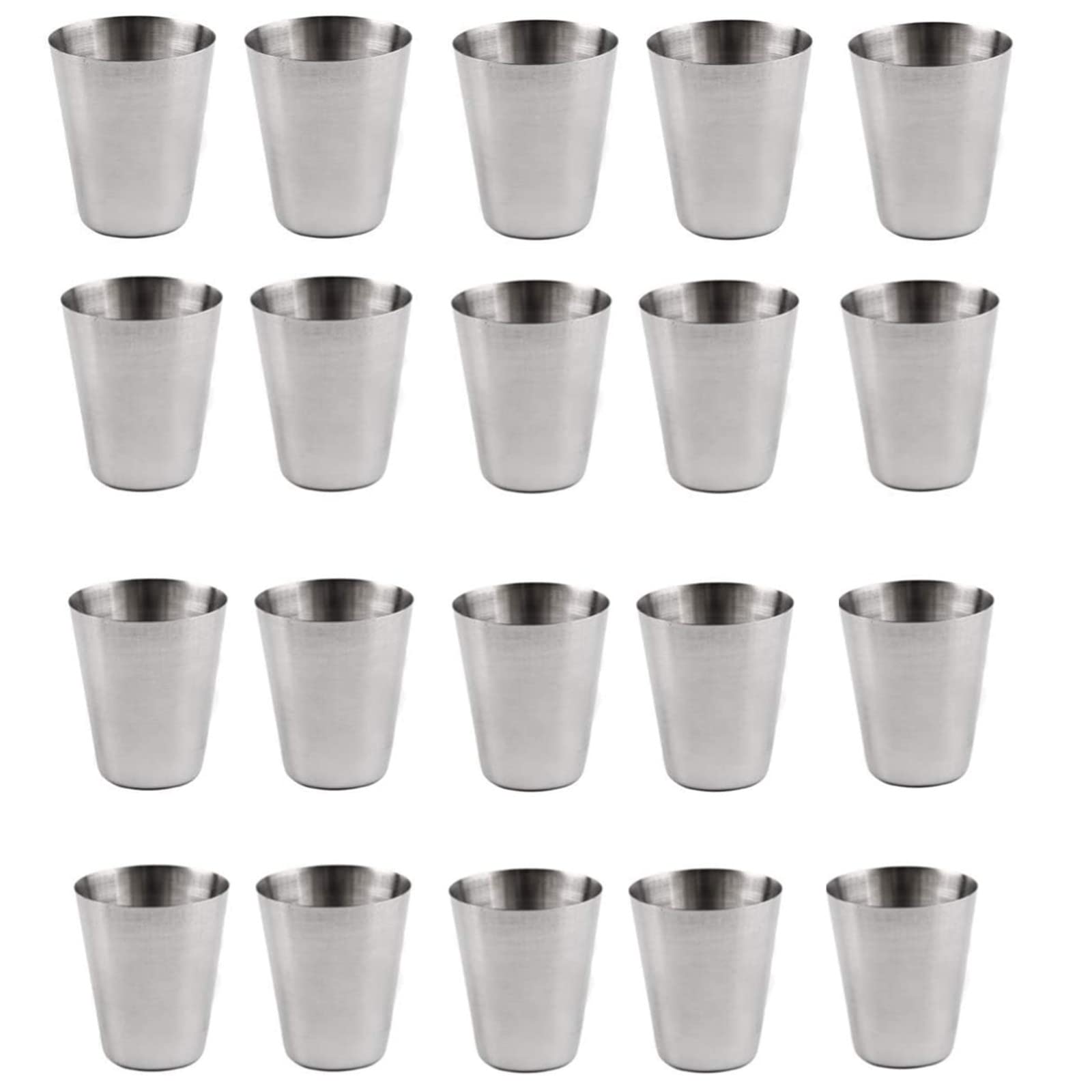 20Pcs Mini Stainless Steel Measuring Cups 30ml/1oz - Portable Travel Camping Cups for Beer, Tea, Coffee, Wine & Cocktail Mixing - Perfect for Outdoor Adventures, Parties & Home Bar Use