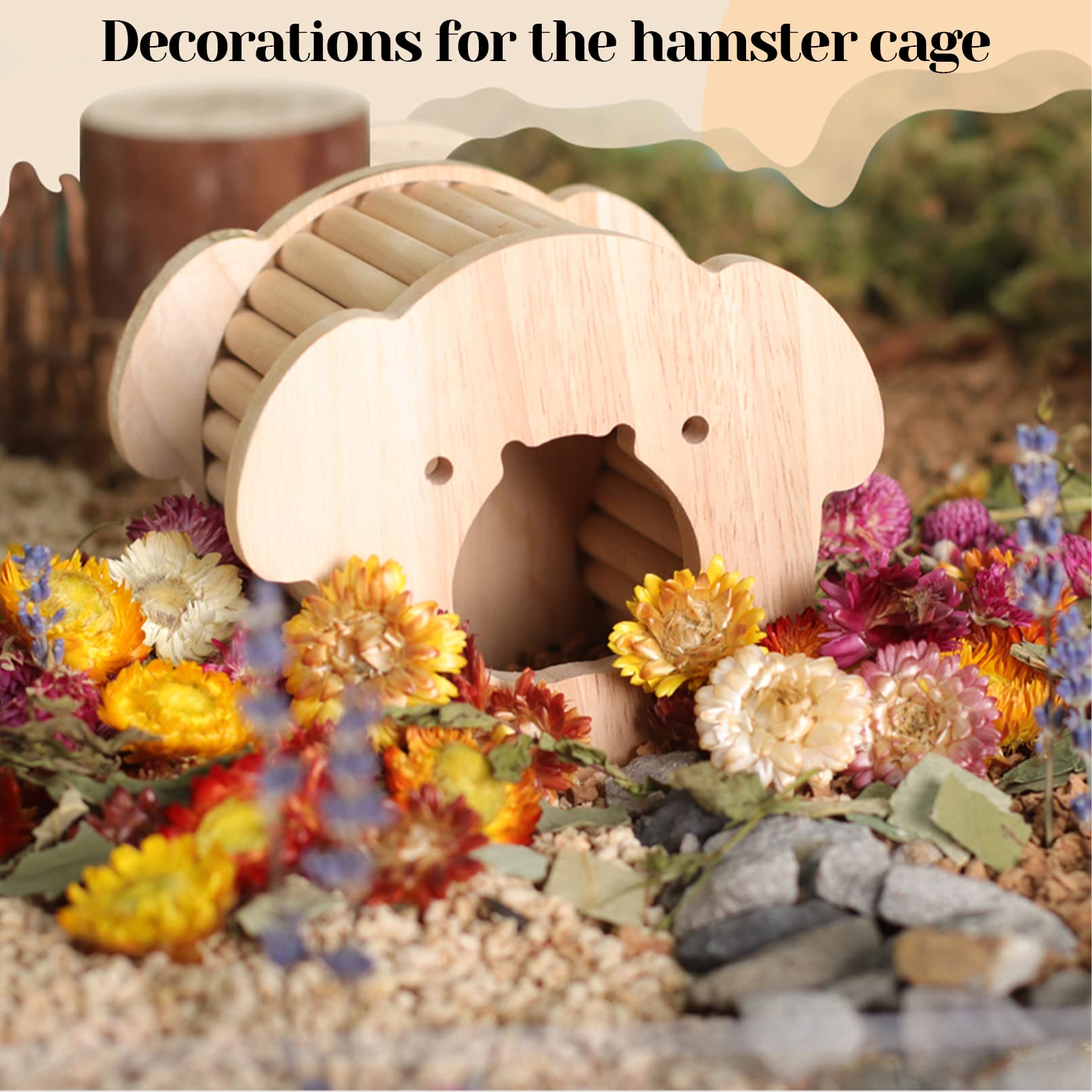 PINVNBY 7OZ Natural Flower Hamster Bedding - Soft & Safe Small Pet Bedding for Hamsters, Gerbils, Mice, Lemmings & Degus | Perfect for Cage Lining & Nesting Material
