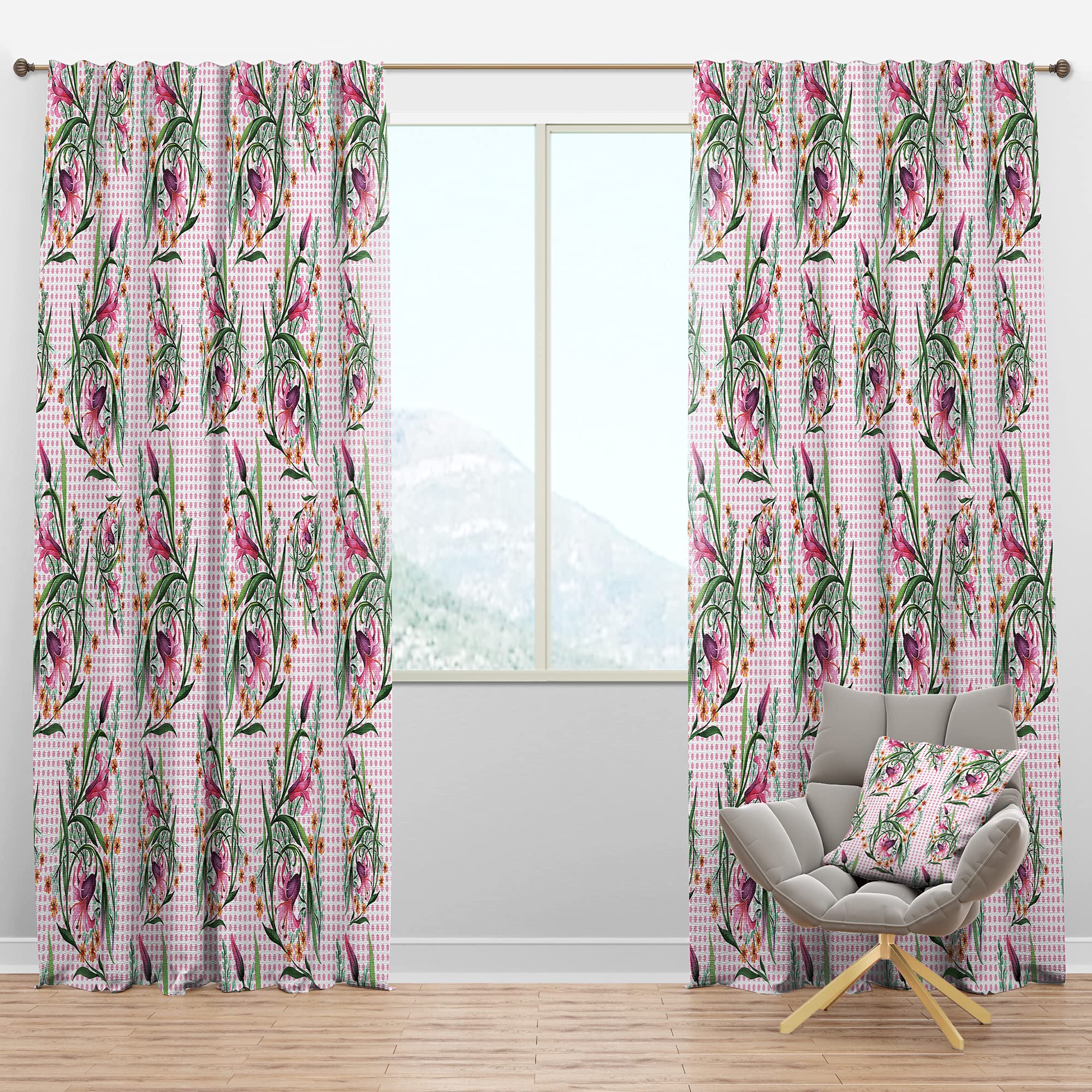 DesignQ Blackout Curtains - Floral Botanical Retro X Thermal Insulated Window Drapes for Bedroom & Living Room (52x63, Single Panel) - Perfect for Light Blocking, Privacy & Energy Savings