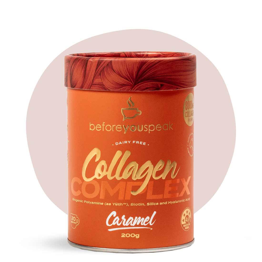 Beforeyouspeak Collagen Complex Caramel - Anti-Aging Skin & Hair Supplement with Hyaluronic Acid & Biotin | Supports Joint Health & Glowing Skin | Perfect for Daily Wellness Routine & Beauty Regimen