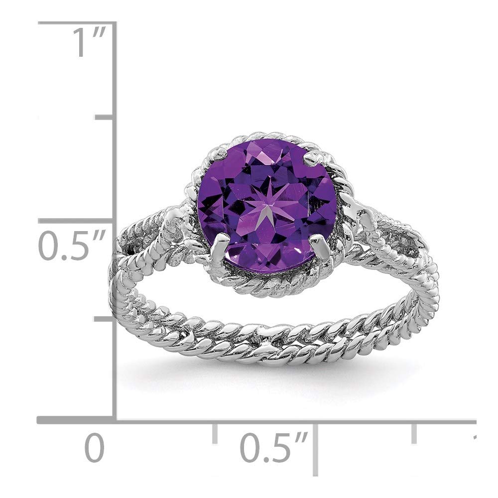 925 Sterling Silver Amethyst Twisted Circle Ring for Women - Dainty Purple Gemstone Jewelry - Perfect Gift for Her, Birthday, Anniversary & Valentine's Day - Elegant Everyday Wear & Special Occasions