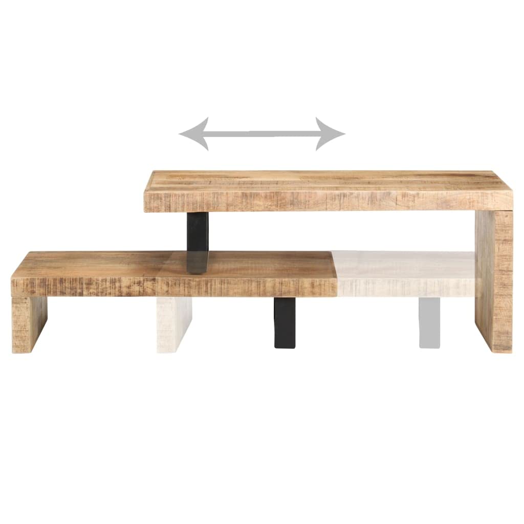 2 Piece Coffee Table Set - Solid Mango Wood, Modern Living Room Furniture for Small Spaces - Perfect for Apartments, Condos & Cozy Homes