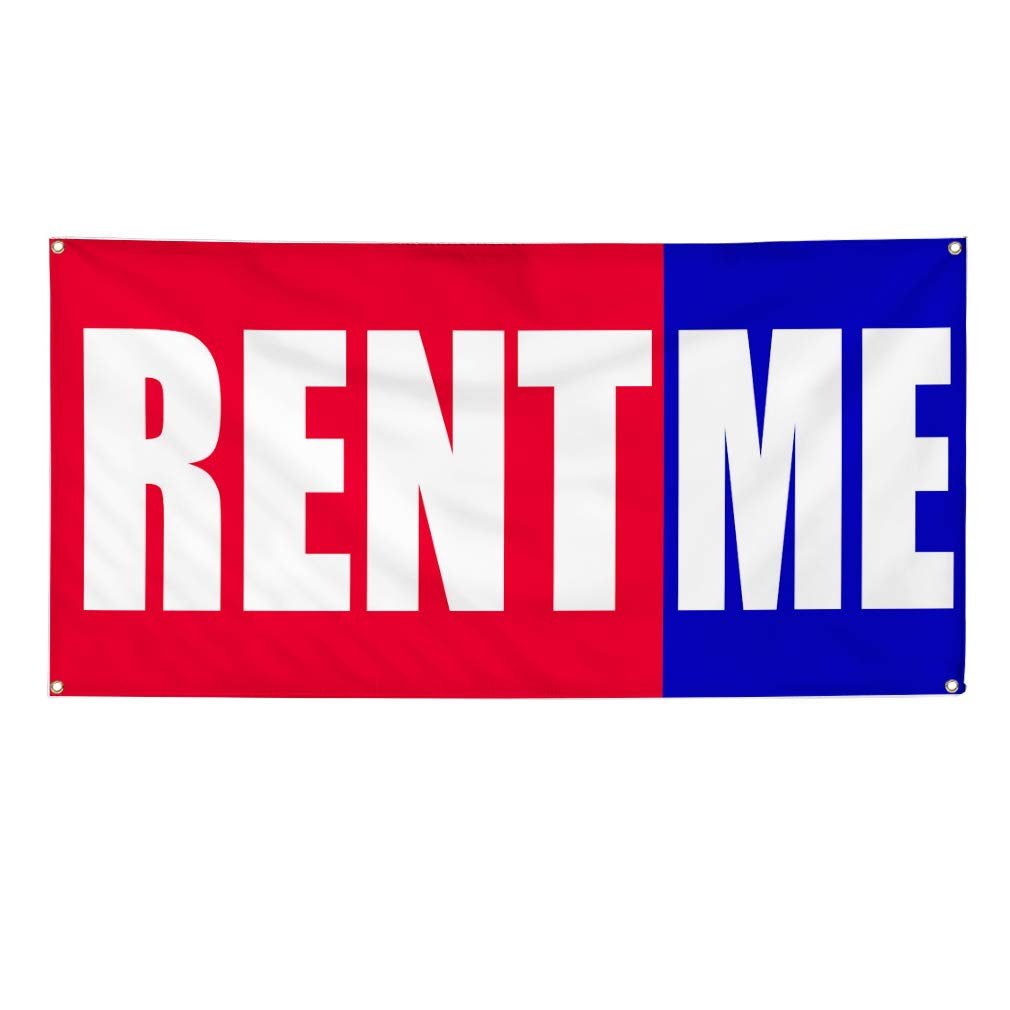 Rent Me Vinyl Banner Sign - 48x96 Inch Custom Business Promotion & Advertising (Multiple Sizes Available) - Heavy Duty with 8 Grommets - Perfect for Storefronts, Events, and Outdoor Marketing Campaigns