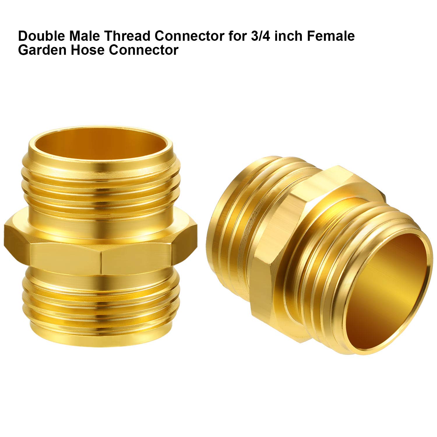 Tatuo 6 Pack 3/4 Inch Garden Hose Quick Connect Adapter - Heavy Duty Double Male Fittings with 10 Extra Washers - Perfect for Lawn Irrigation, Car Washing & Outdoor Watering Systems