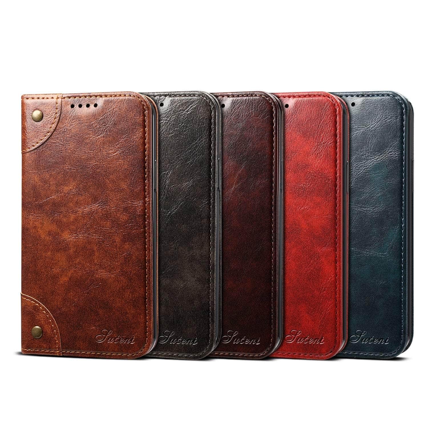 Genuine Leather iPhone 15 Pro Wallet Case - Classic Flip Cover with Card Slots | Perfect for Business, Travel & Everyday Use