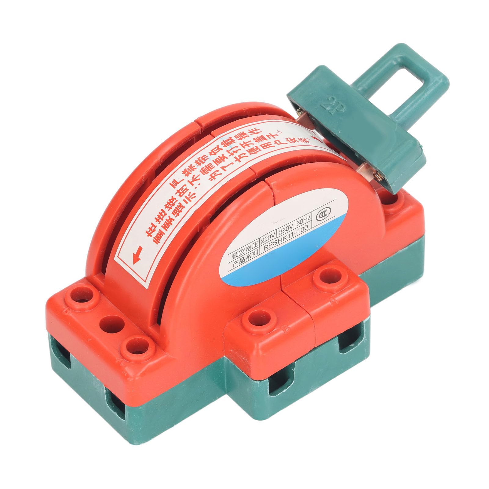 ViaGasaFamido 100A Double Throw Switch - 2 Pole Disconnect Knife Switch for 220V/380V Electrical Systems - Heavy Duty Load Switch with Fastening Mechanism - Ideal for Industrial Equipment, Power Distribution & Electrical Panel Safety Control