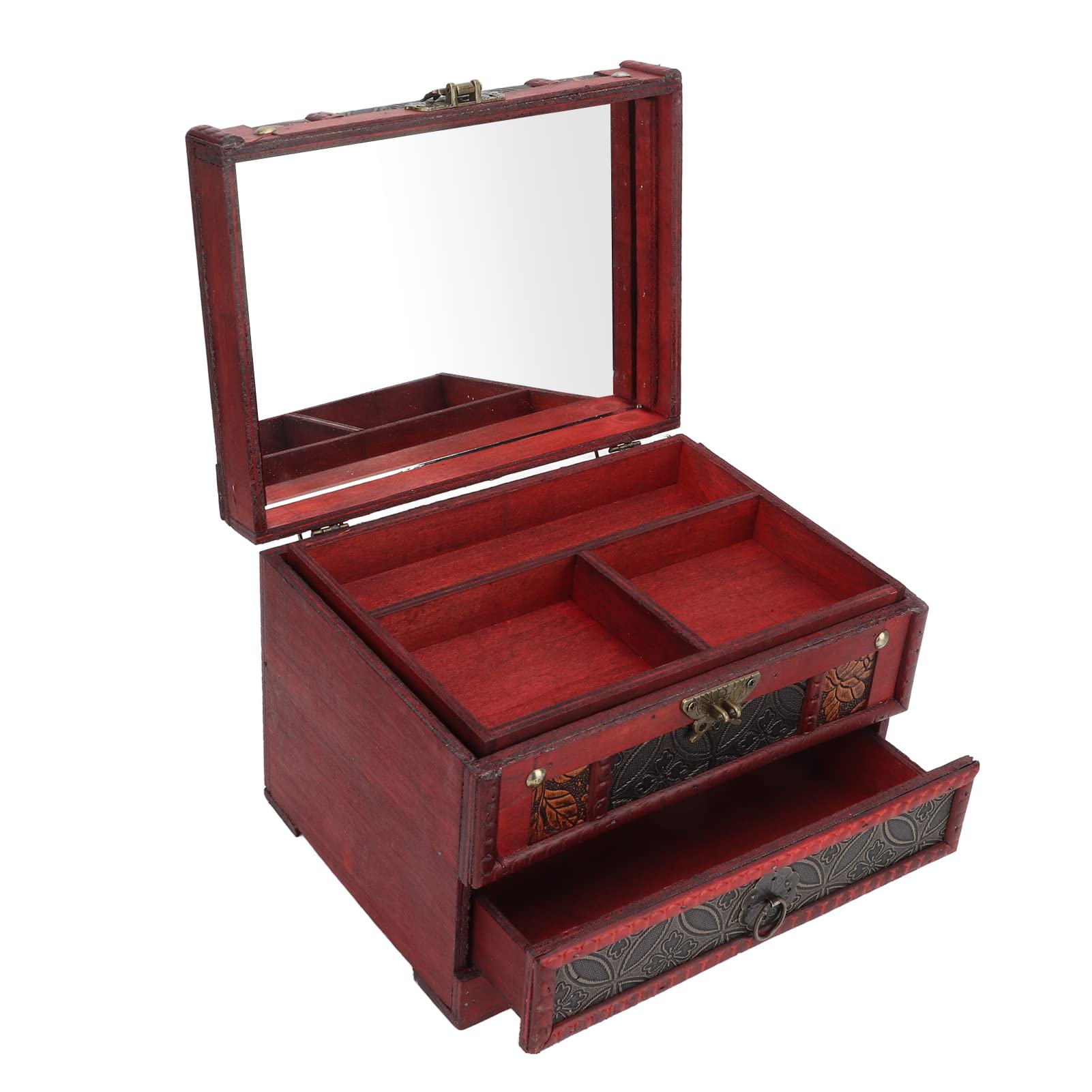 Elegant Vintage Jewelry Storage Box - Handcrafted Wooden Jewelry Organizer with Velvet Lining for Necklaces, Rings & Earrings | Perfect for Home Decor, Gift Giving & Travel Jewelry Case