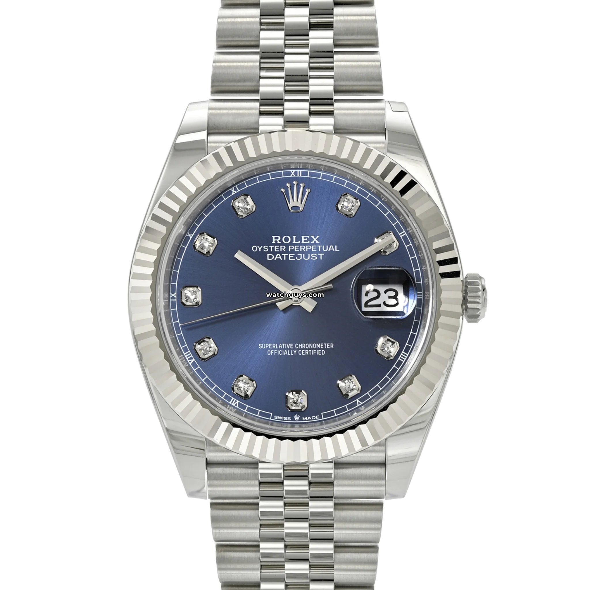 Rolex Datejust 126334 Men's Watch - 41mm Blue Dial with Diamond Hour Markers & Jubilee Bracelet | Luxury Dress Watch for Business, Formal Events & Special Occasions