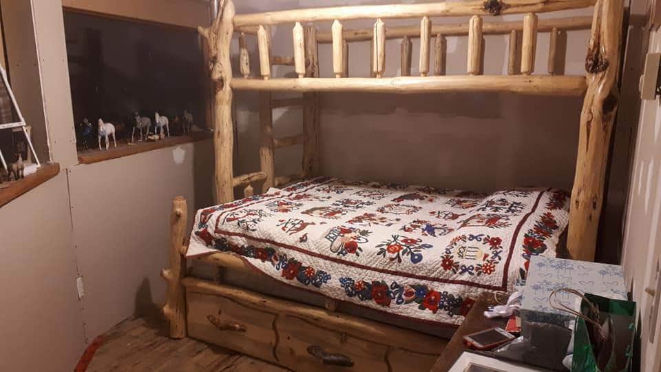 Rustic Solid Wood Log Cabin Bunk Bed - 5 Size Options for Kids & Adults - Perfect for Cabins, Camping & Cozy Bedrooms