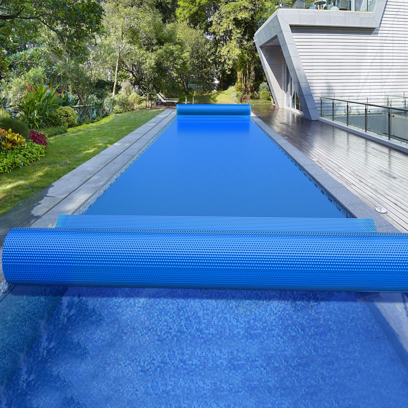 12Mil Solar Pool Cover 16x32 FT Rectangle - Heavy Duty for Above Ground & Inground Pools, 1200 Series | UV Protection, Heat Retention | Perfect for Backyard, Residential & Commercial Use