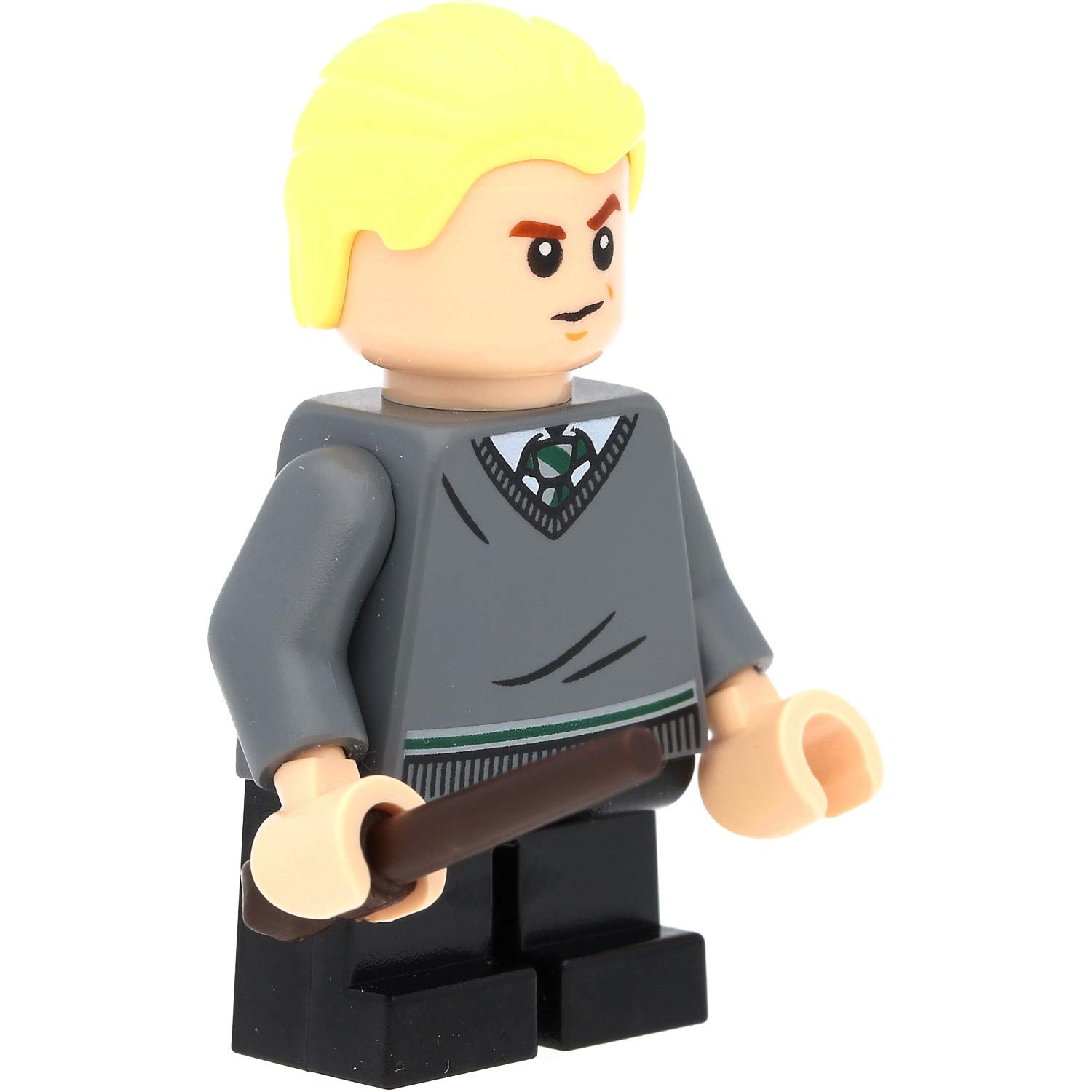 LEGO Harry Potter Draco Malfoy Mini Figure with Gray Sweater & Magic Wands - Collectible Toy for Kids, Perfect for Playtime, Display & Harry Potter Themed Parties