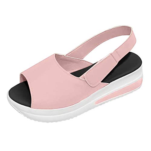 MLAGJSS Women's Wedge Sandals - Comfortable Summer Casual Dress Shoes in Silver & Black | Perfect for Beach, Vacation, and Everyday Wear
