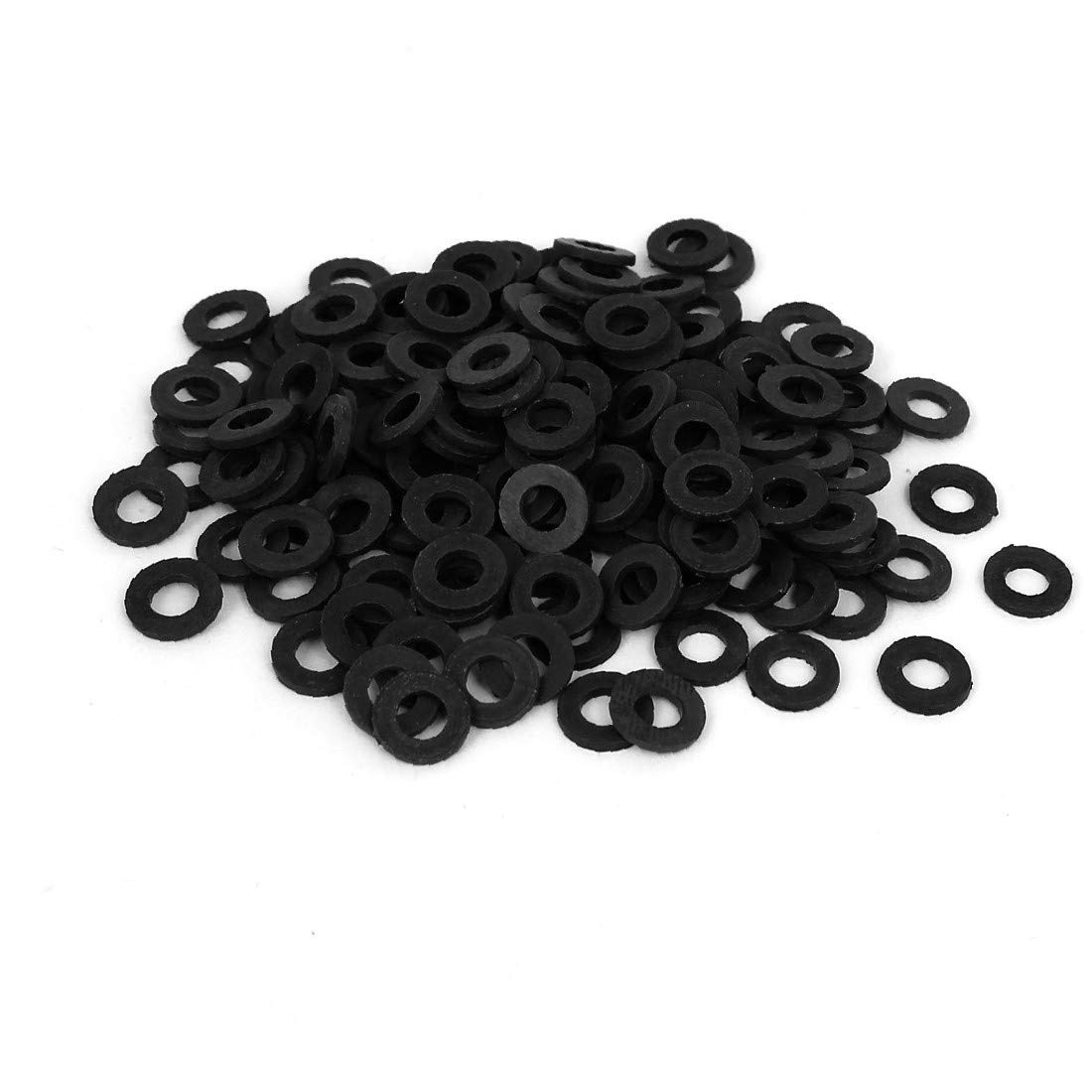 Nylon Flat Washers M4 x 8mm x 1mm - 200PCS Black Spacers & Gaskets for Fasteners - Perfect for DIY Projects, Furniture Assembly, and Automotive Repairs
