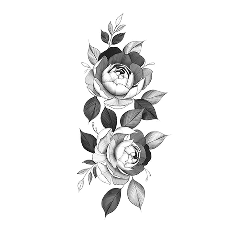 7 Sheets 3D Temporary Tattoo Stickers - Realistic Fake Tattoos Waterproof & Long Lasting - Rose Flower Plant Design 9.6x19cm - Perfect for Arms, Legs, Shoulders - Body Art for Adults, Women, Men, Kids & Teens - Great for Parties, Halloween, Cosplay & Fashion Events