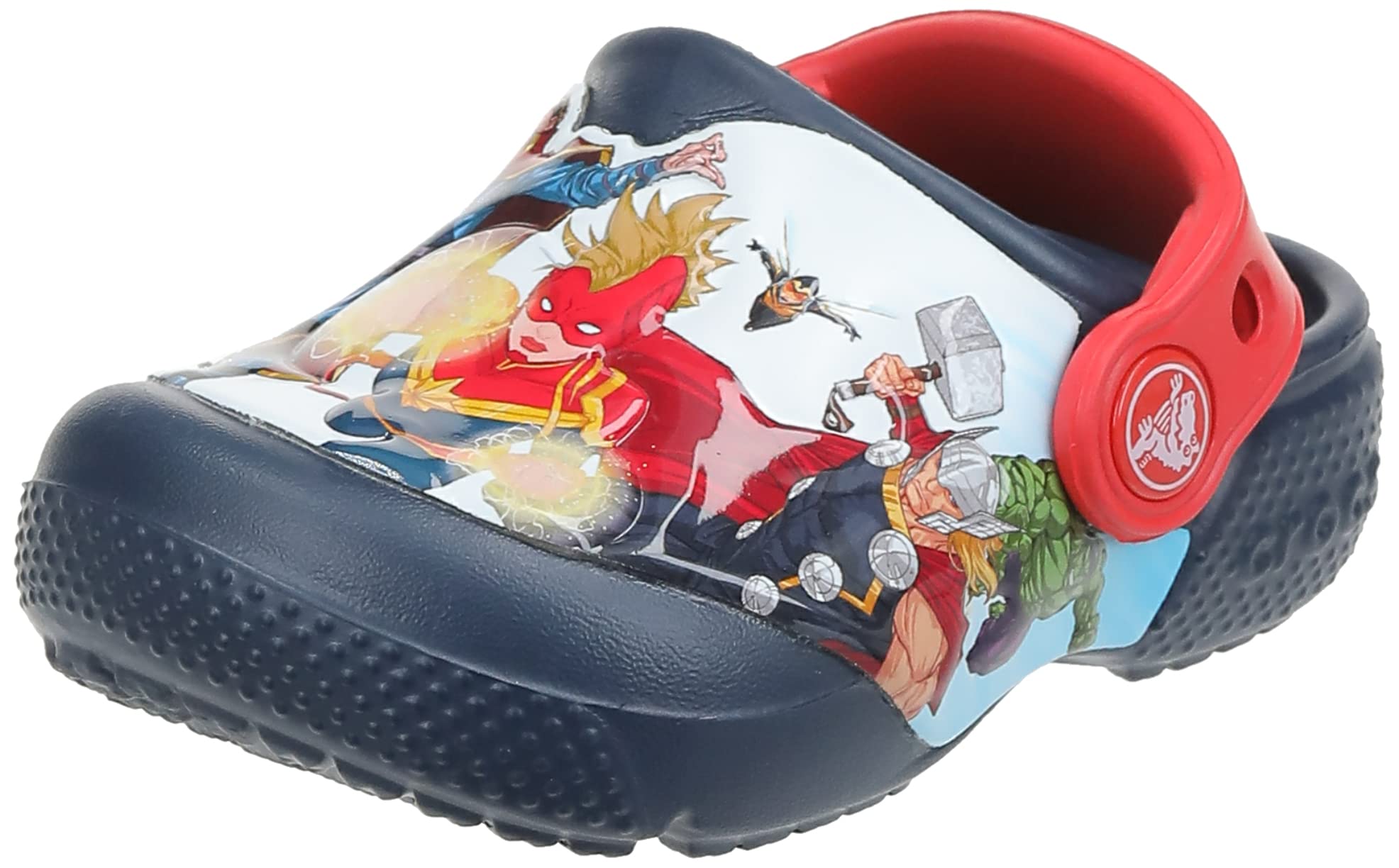 Crocs Unisex-Child Fun Lab Avengers Patch Clog | Kids' Marvel Superhero Water Shoes for Beach, Pool & Outdoor Play | Lightweight & Comfortable Sandals