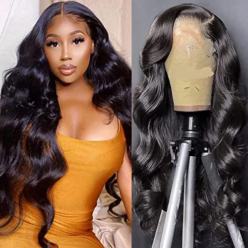 MSGEM 32 Inch 13x4 Body Wave Transparent Lace Front Wig - 180% Density Brazilian Virgin Human Hair with Pre-Plucked Hairline & Baby Hair for Black Women | Natural Color, HD Lace | Perfect for Daily Wear, Parties, Weddings & Special Occasions