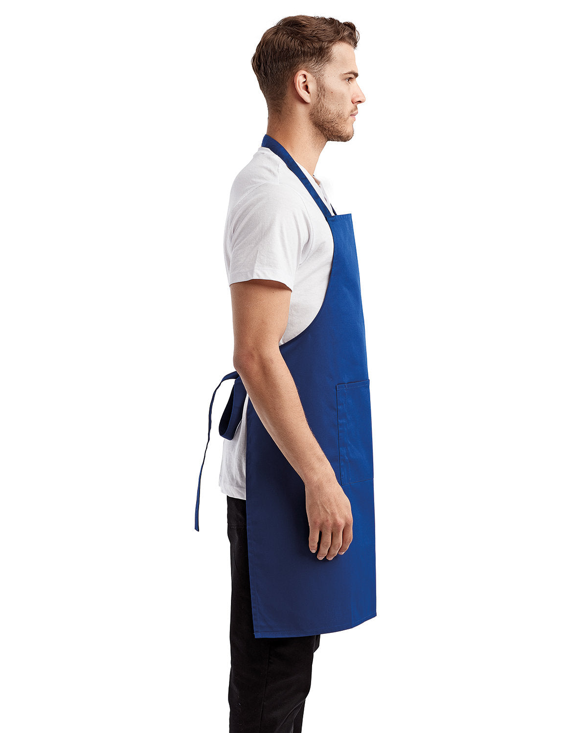 Reprime RP154 Unisex Recycled Bib Apron with Pocket - Eco-Friendly Artisan Collection for Cooking, Baking & Grilling - Adjustable Straps & Durable Fabric for Home & Professional Kitchens