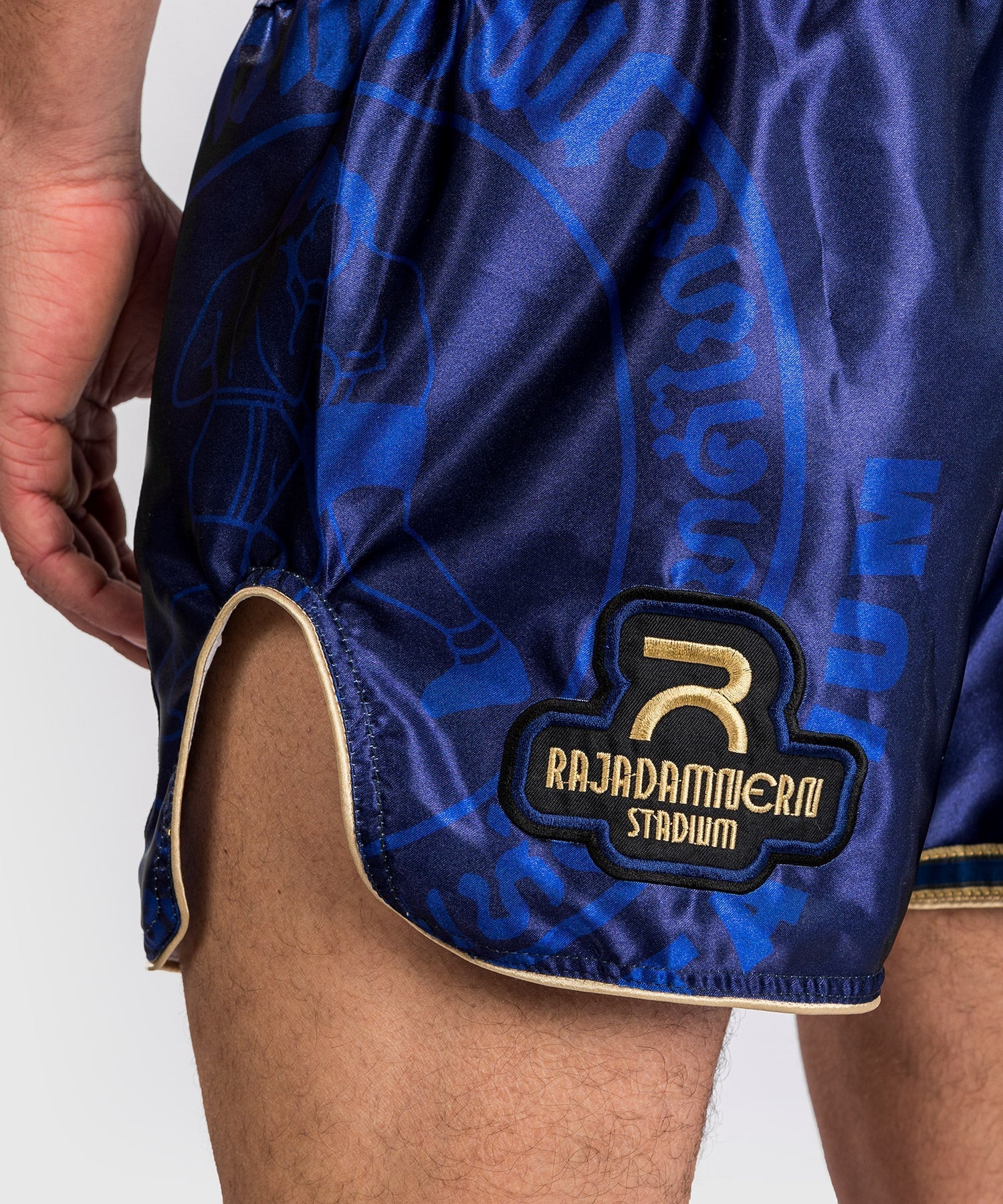 RAJADAMNERN x Venum Muay Thai Shorts - Navy Blue MMA & Kickboxing Training Shorts for Men | Perfect for Muay Thai, Boxing & Martial Arts Practice