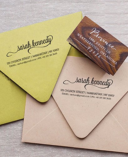 Personalized Custom Wood Mounted Rubber Stamp - Family Name Return Address Stamp for Wedding Invitations, Greeting Cards & Envelopes - Perfect for DIY Crafts, Scrapbooking & Home Office Use