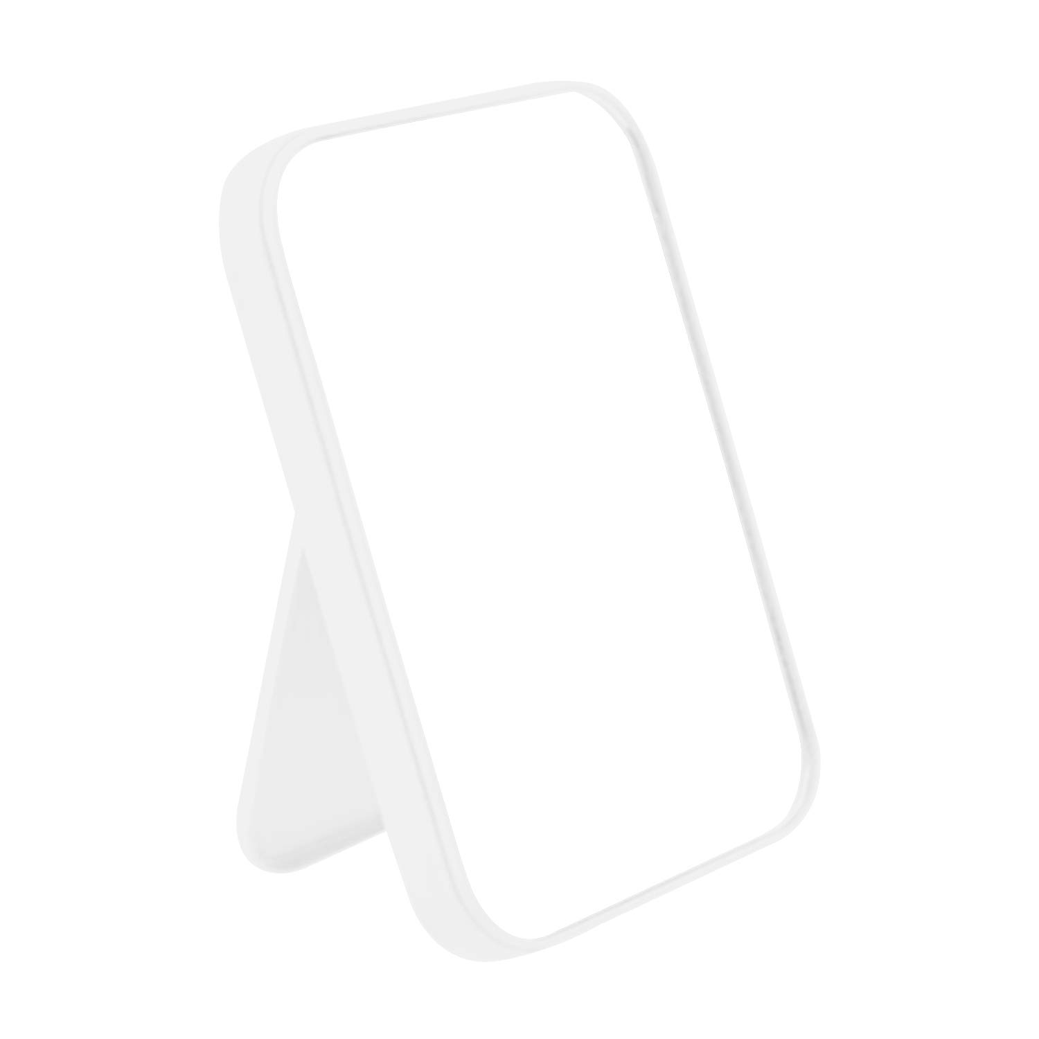 Coobbar Foldable Desktop Makeup Mirror - Adjustable Square Vanity Mirror with LED Lights, Portable Travel Mirror for Women | Perfect for Home, Bedroom, Bathroom & Travel Makeup Application (White)