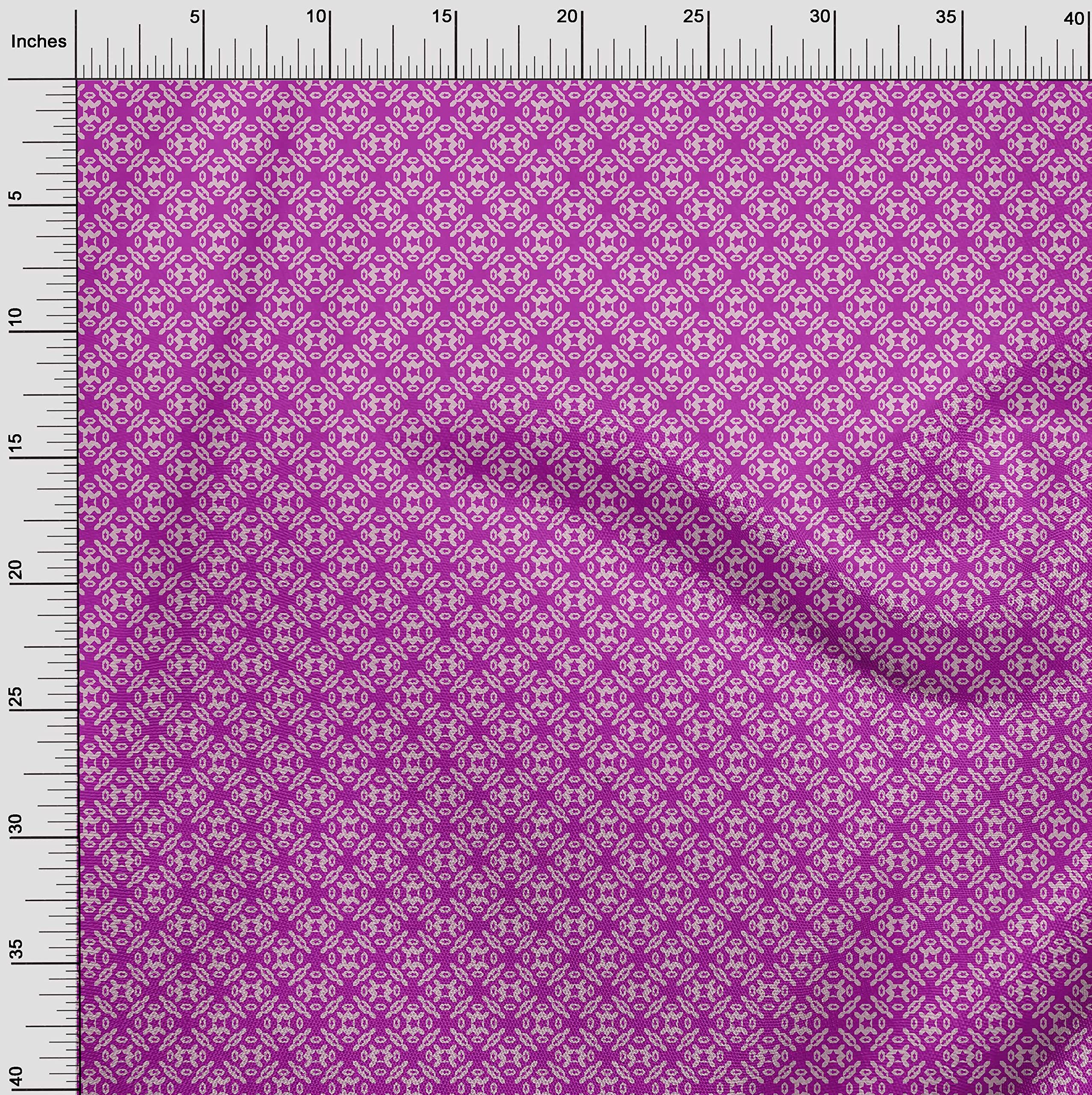 oneOone Rayon Fuschia Pink Dabu Print Dress Fabric - 56 Inch Wide by The Yard | Handmade Asian Batik Textile for Dresses, Skirts & Home Decor