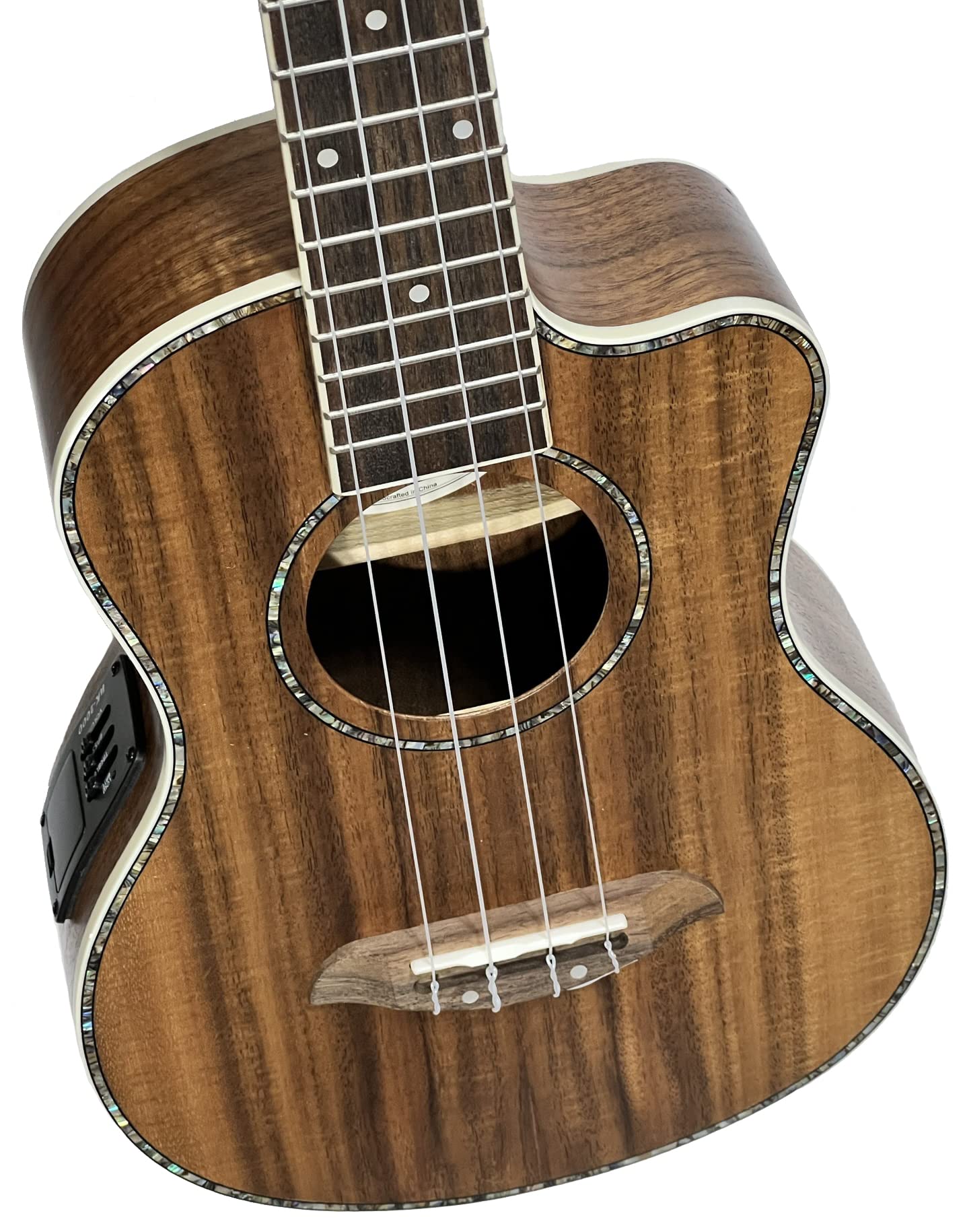Oscar Schmidt OU6LCE Acoustic Electric Tenor Ukulele - Professional 4-String Hawaiian Guitar with Built-in Tuner & Pickup for Live Performances, Recording & Travel
