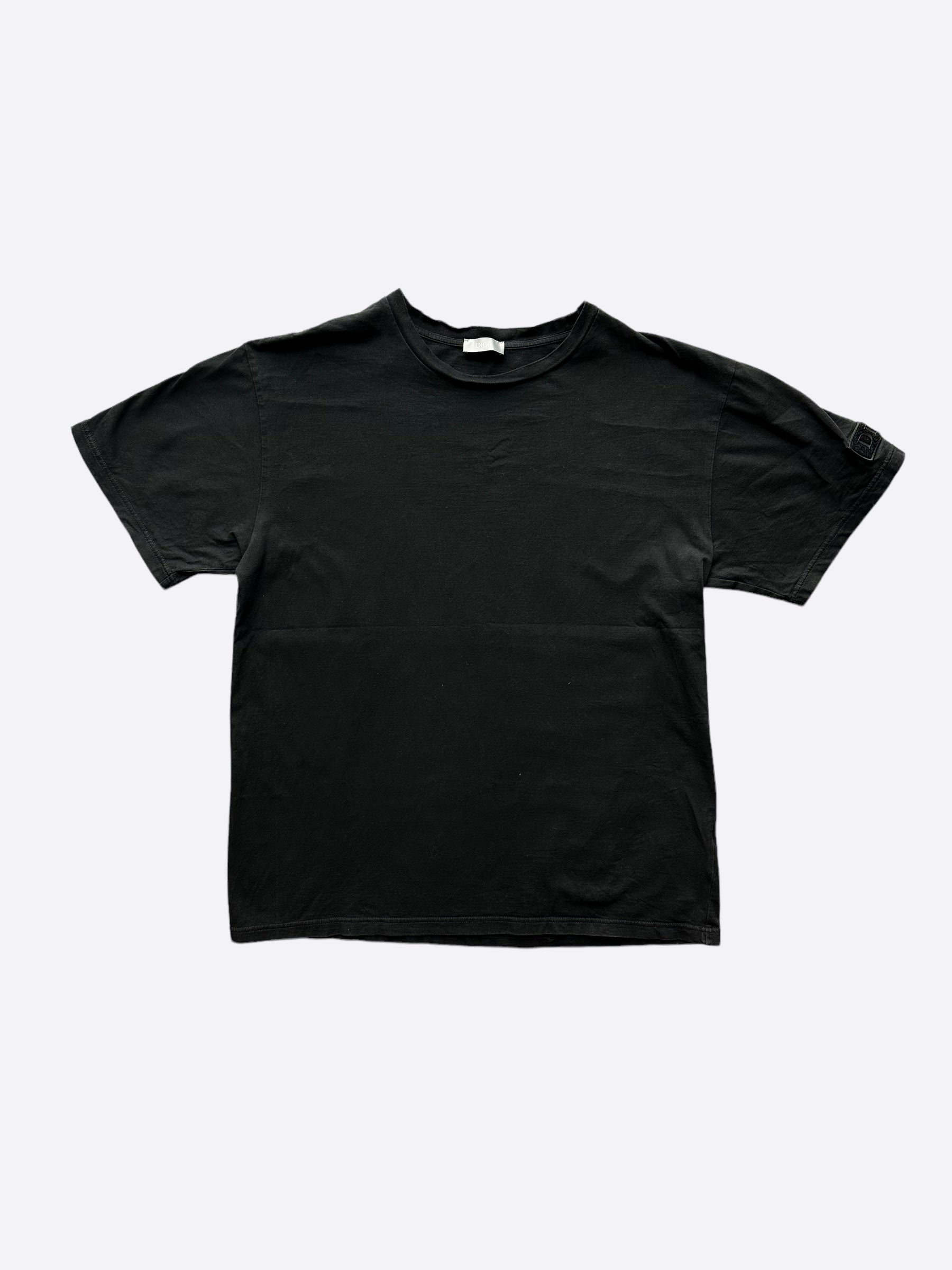 Dior Black Arm Patch T-Shirt for Men - Stylish Designer Tee for Casual Wear & Street Fashion