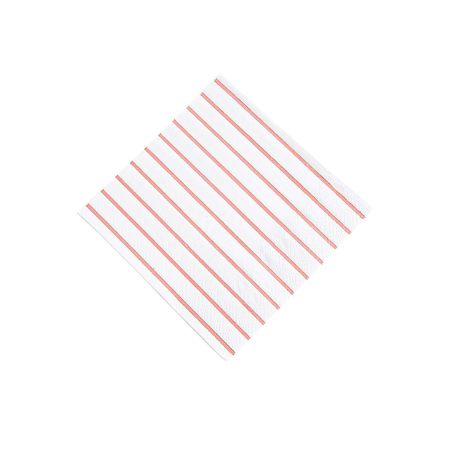 Rose Gold Metallic Stripe Beverage Napkins for Parties - 32-Pack Elegant Disposable Cocktail Napkins - Perfect for Weddings, Bridal Showers & Birthday Celebrations