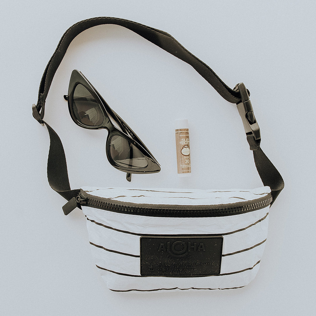 Aloha Pinstripe Mini Hip Pack - Stylish Waist Bag for Travel, Hiking & Festivals | Water-Resistant & Lightweight