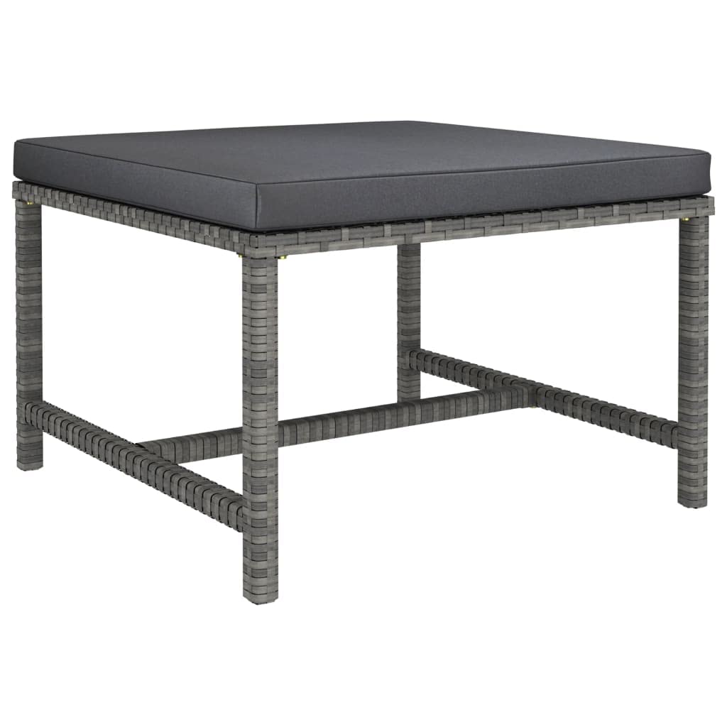 vidaXL 3-Piece Outdoor Patio Lounge Set with Cushions - Durable Poly Rattan Furniture in Gray & Anthracite - Perfect for Garden, Poolside or Backyard Relaxation