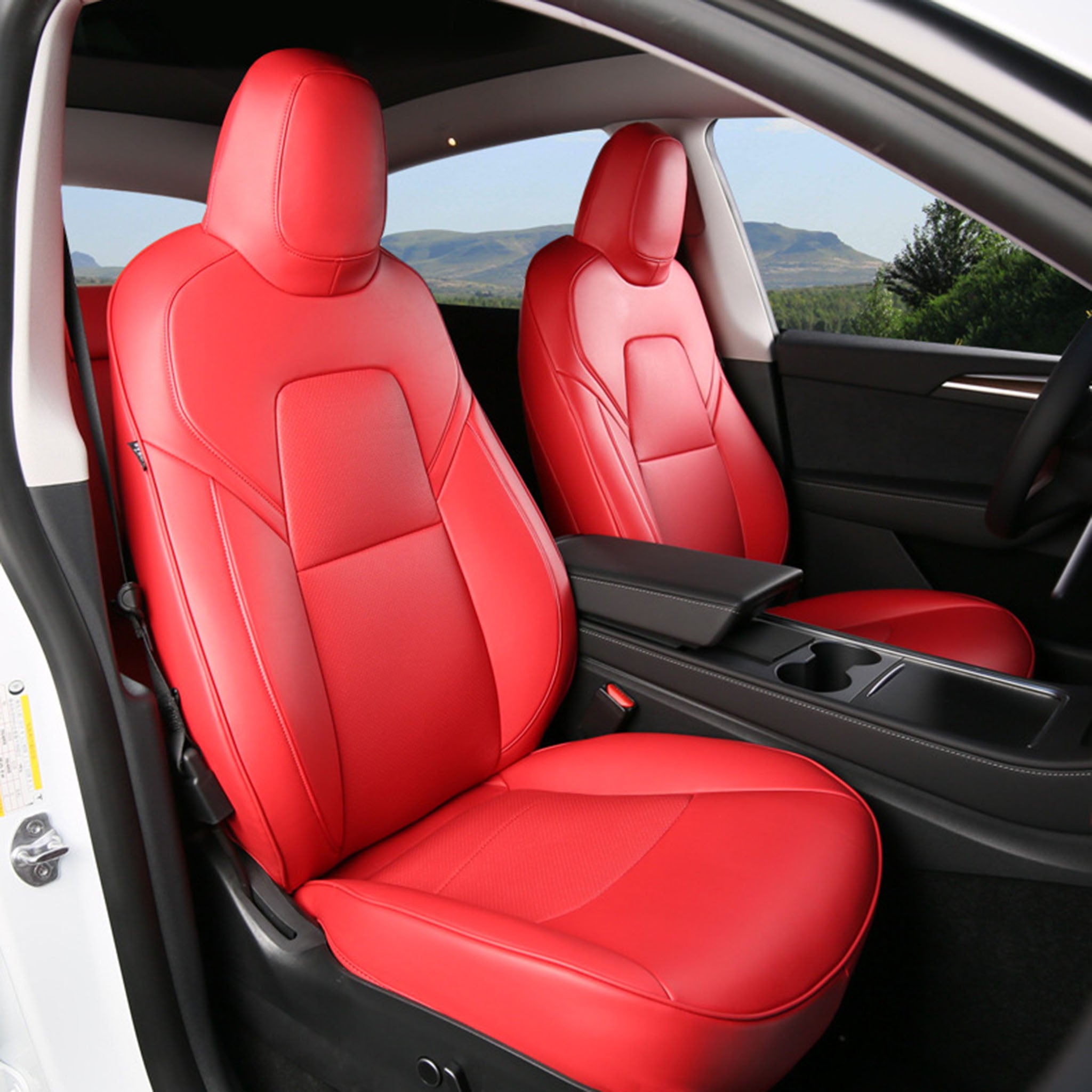 Premium Custom Fit Tesla Seat Covers for Model 3 & Model Y (2017-2025) - Waterproof & Breathable Car Seat Protectors with Enhanced Comfort - Perfect for Road Trips, Daily Commute & Interior Protection