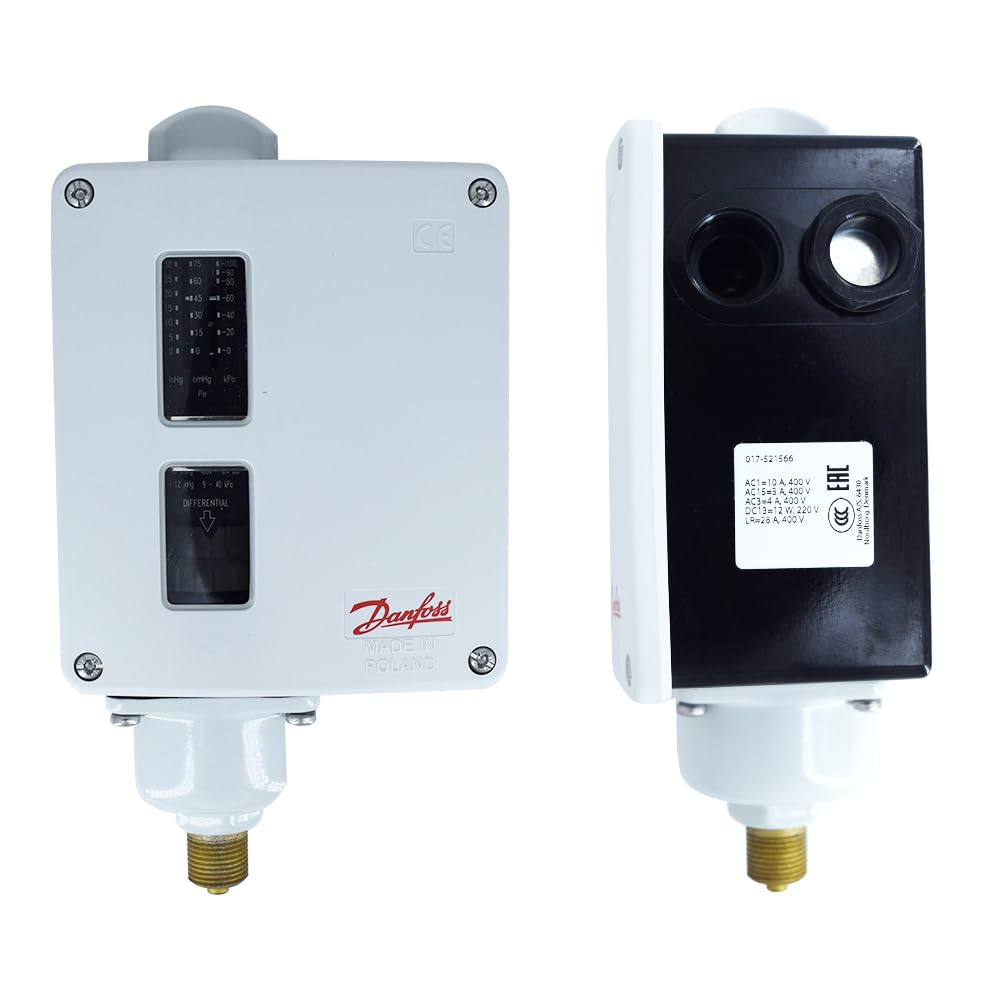 DANFOSS 017-520366 Pressure Switch 1-10 BAR, 3/8 BSP Connection, RT116 SPDT - Ideal for HVAC Systems, Industrial Automation & Hydraulic Control Applications