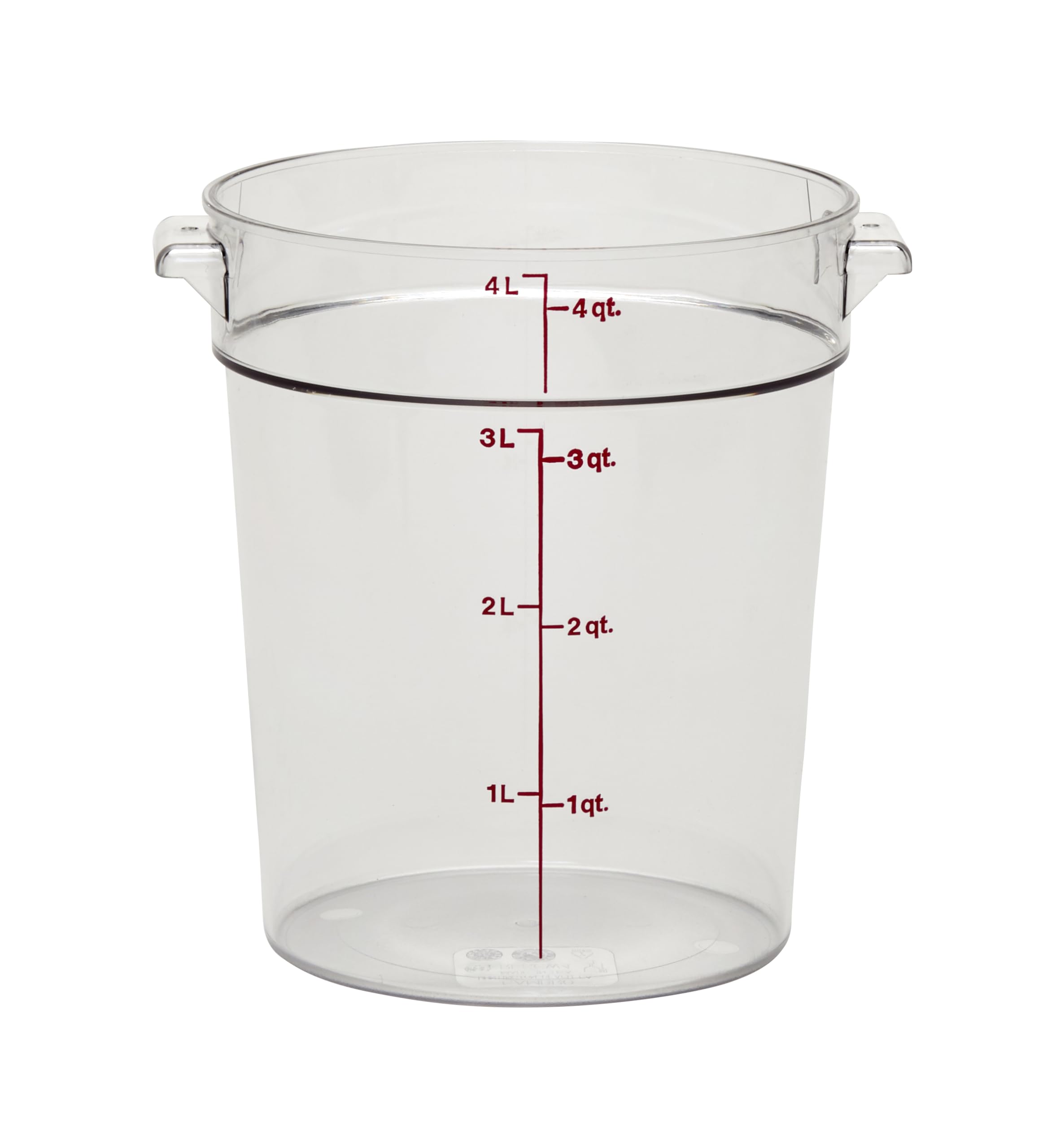 Cambro 4 QT Round Food Storage Container - Commercial Grade Clear Plastic for Food Prep, Meal Prep & Kitchen Organization - Perfect for Restaurants, Catering & Home Use