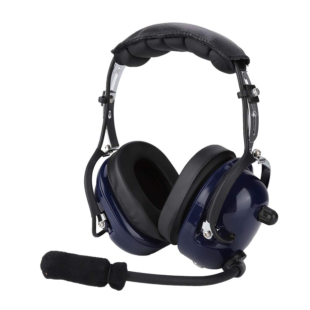 Aviation Pilot Headphones with Noise Cancelling - Over Ear Behind The Head Two-Way Radio Headset with 3.5mm Aux Port for Rugged Radios H41-CF - Perfect for Airplane Cockpits, Construction Sites & Industrial Work Environments