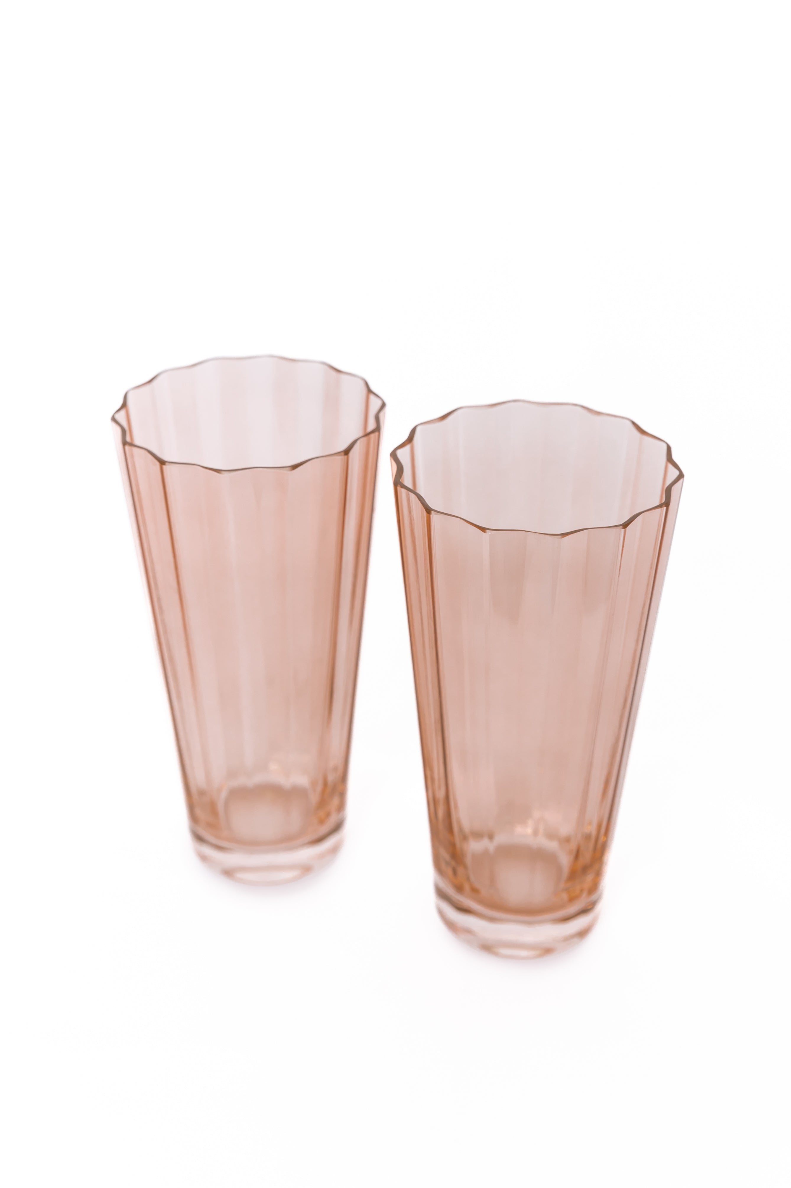Estelle Colored Sunday Highball Glasses - Set of 2 (Blush Pink) | Elegant Cocktail & Whiskey Drinking Glasses for Home Bar, Parties & Gifts