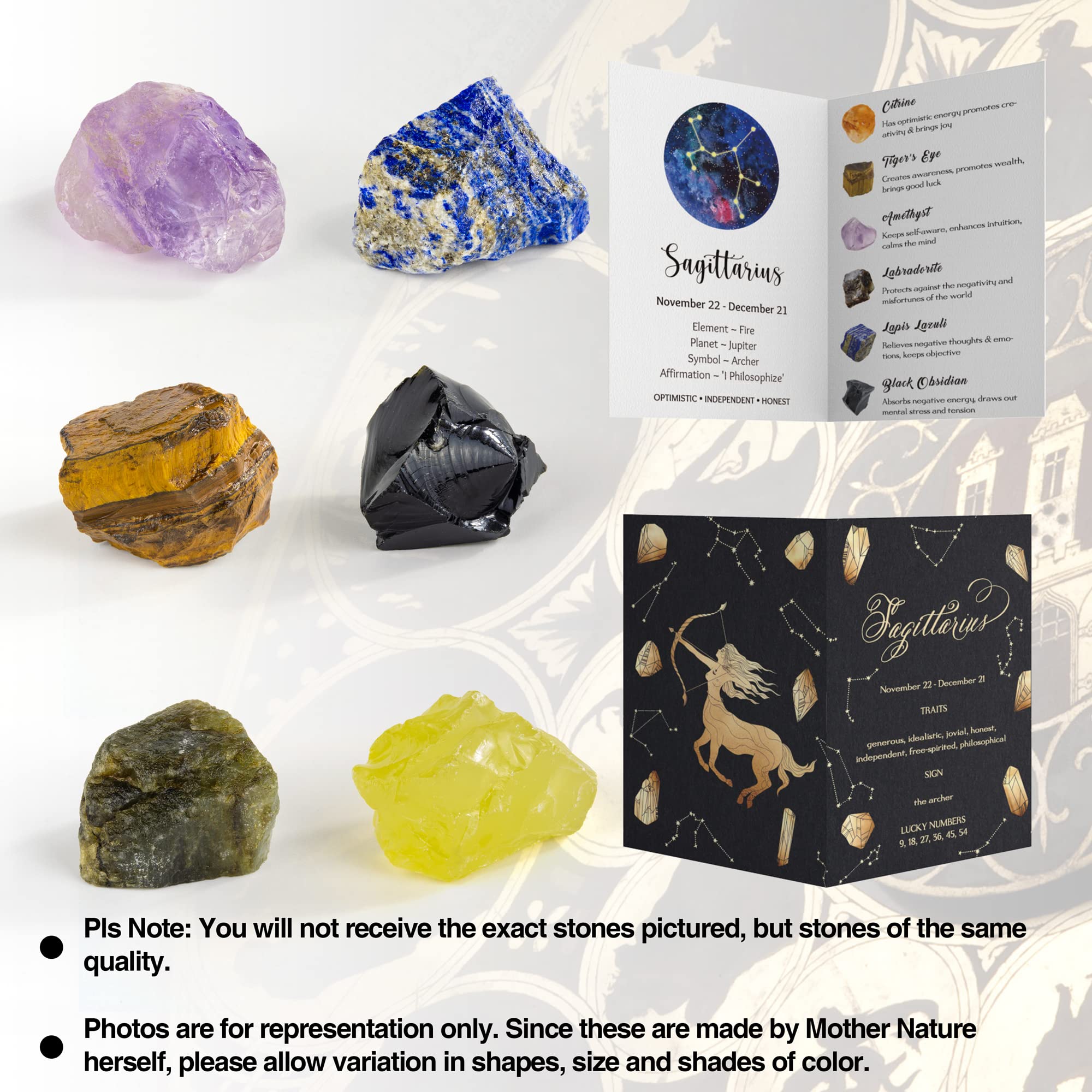 Crystals Healing Stone Gift Set with Zodiac Sign Scented Soy Wax Candles & Horoscope Crystal Necklace - Perfect Birthday, Valentine, Sister, Daughter Gift for Women