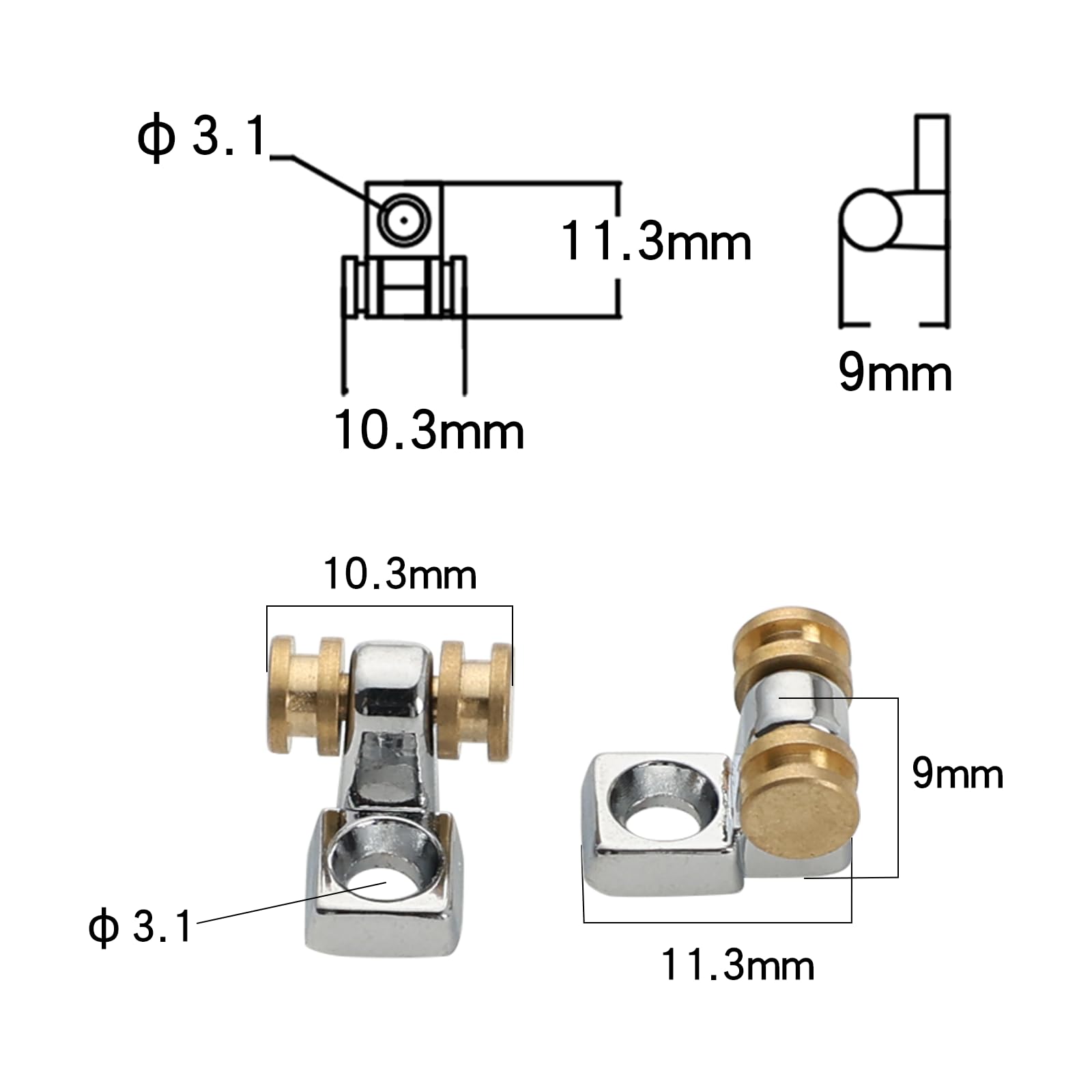 2 PCS Chrome Roller String Retainer Trees for Electric Guitar - Smooth String Guide for Stratocaster, Telecaster - Perfect for Reducing Friction & Enhancing Tuning Stability in Live Performances & Studio Recordings