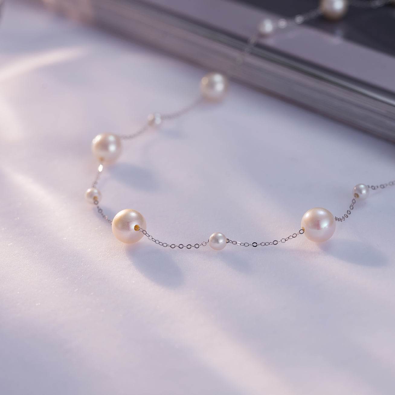 18K Solid Gold Freshwater Pearl Necklace for Women - Elegant Bridal Jewelry Gift, Wedding, Anniversary & Special Occasions