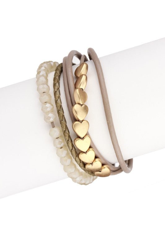 Multi Strand Braided Heart Bracelet for Women - Adjustable Beaded Friendship Bracelet - Perfect Gift for Valentine's Day, Anniversary & Everyday Wear