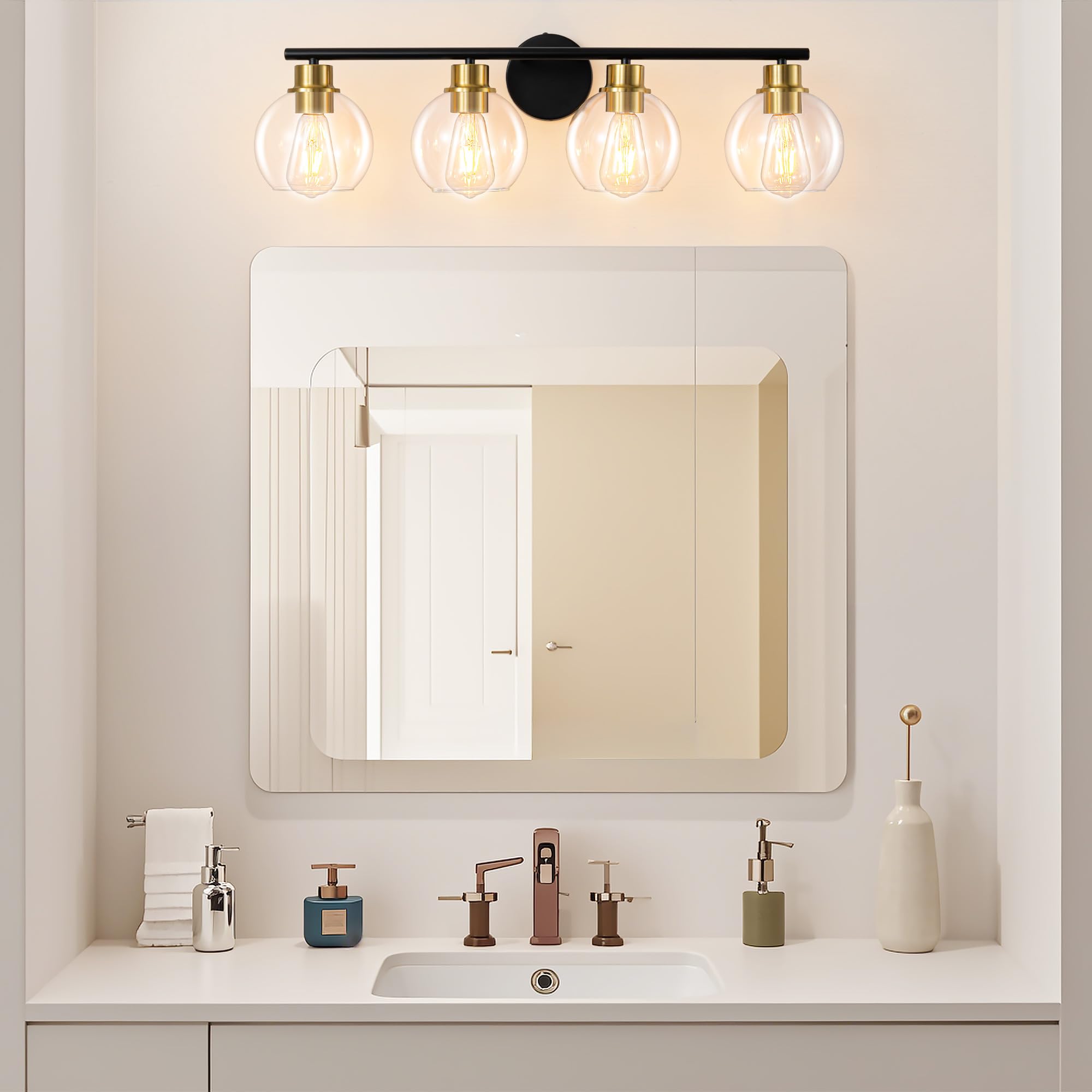 Modern 4-Light Bathroom Vanity Lighting - 29.5