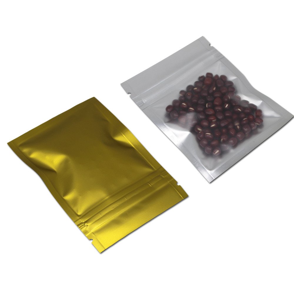 100 Pack Resealable Foil Zipper Lock Pouches - Airtight Food Storage Bags for Snacks, Coffee, Nuts | Heat Sealable & Reclosable | Perfect for Kitchen Pantry Organization, Meal Prep & Grocery Storage